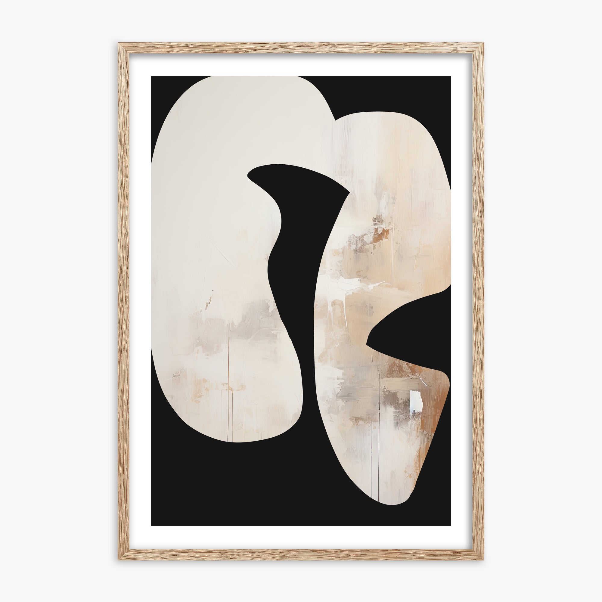 Ethereal Harmony, 70x100cm Framed Art Reproduction With Raw Oak Frame