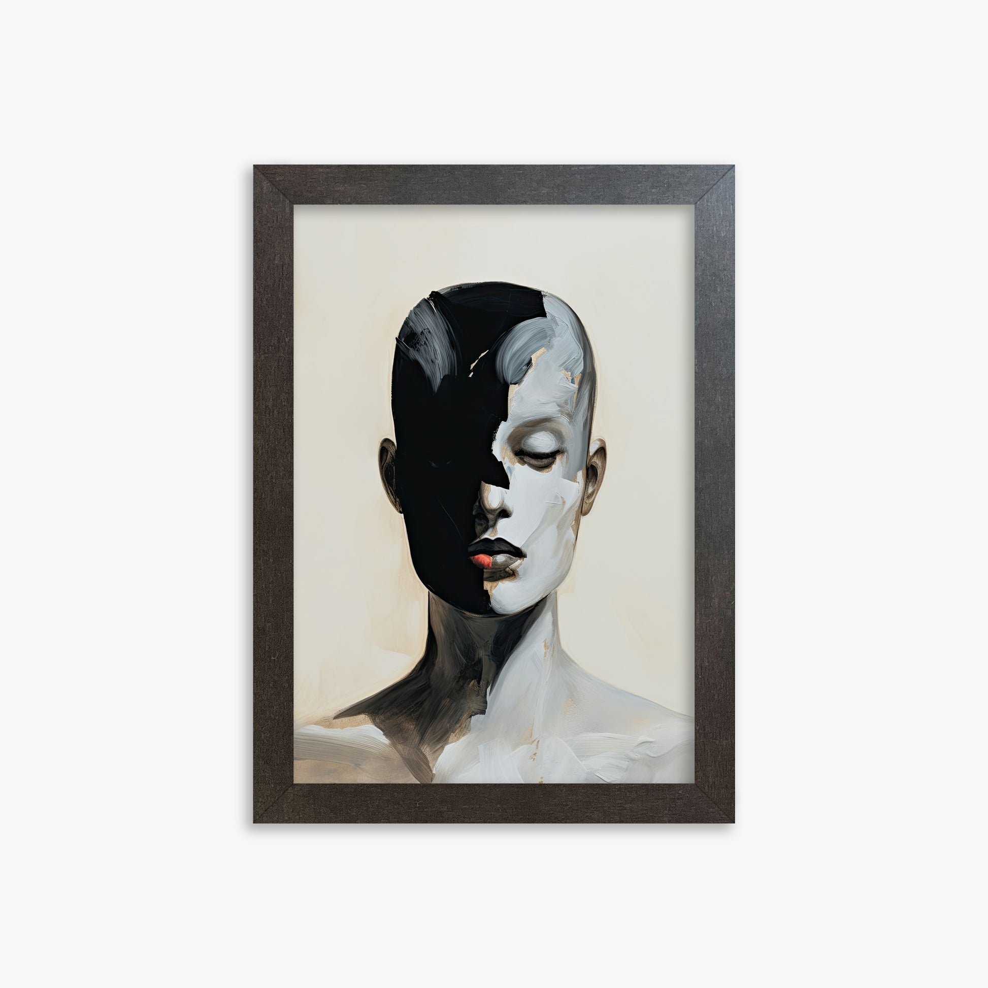 Masked Echo, 21x30cm Framed Art Reproduction With Espresso Frame