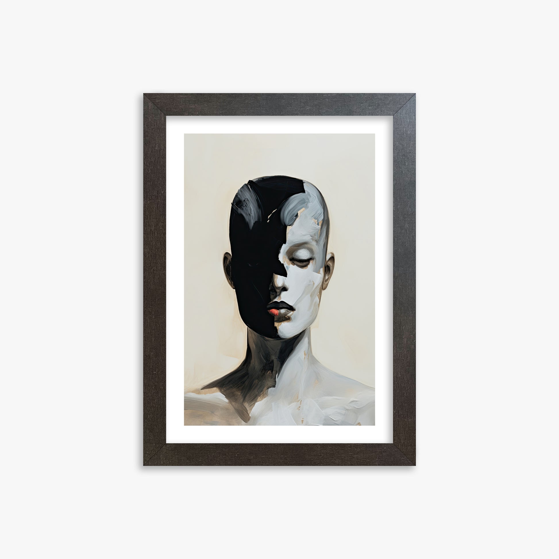 Masked Echo, 21x30cm Framed Art Reproduction With Espresso Frame
