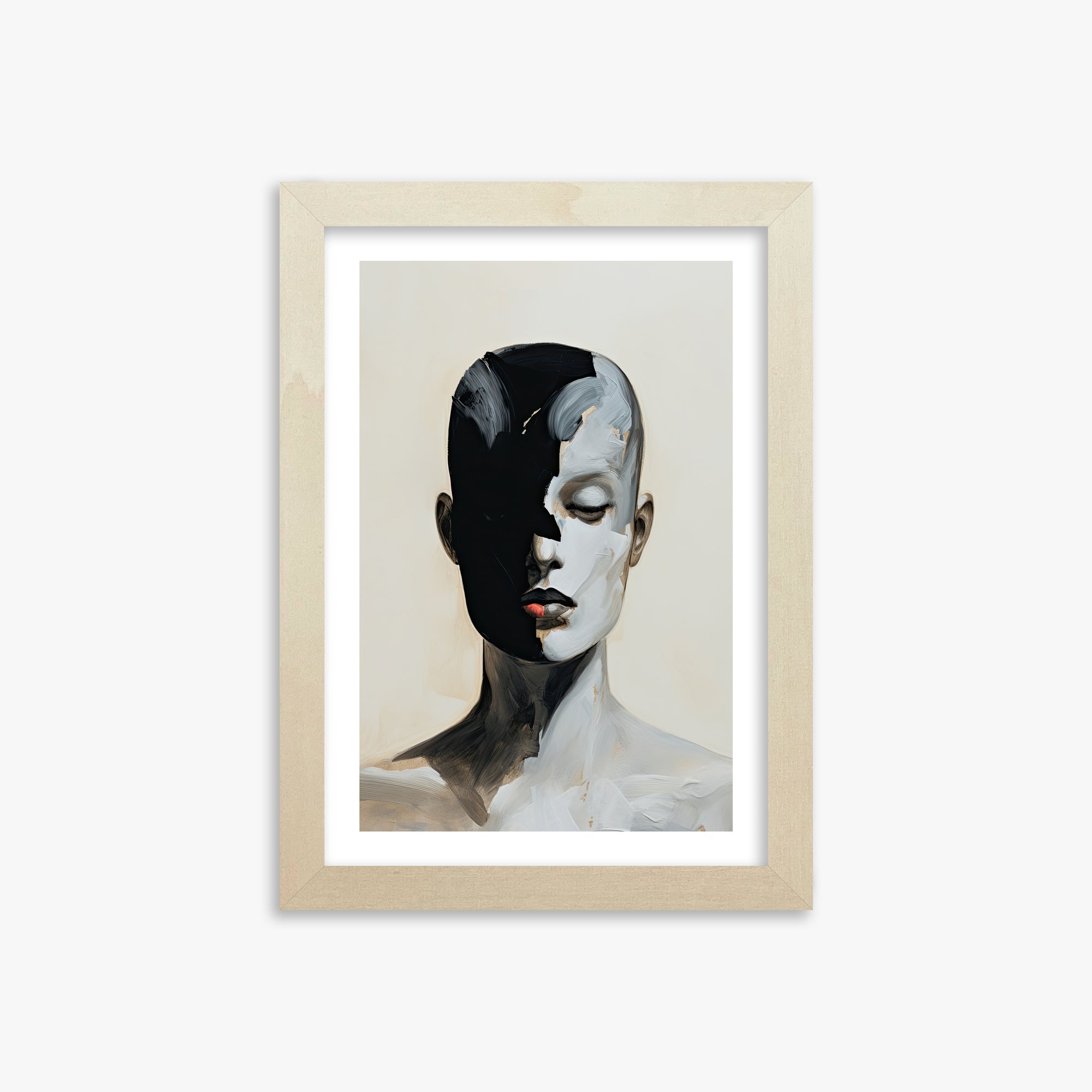 Masked Echo, 21x30cm Framed Art Reproduction With Lime Wood Frame
