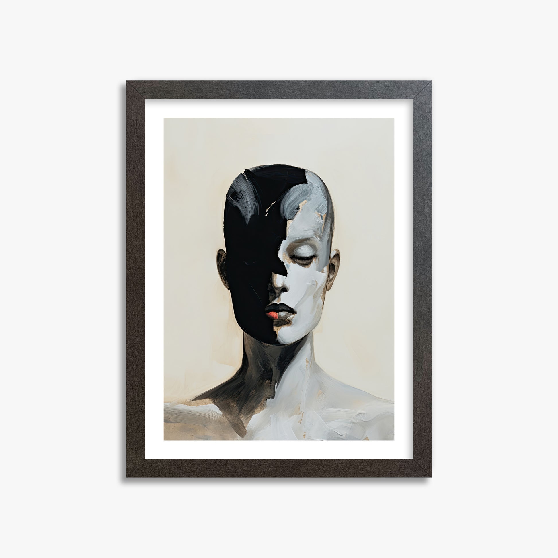 Masked Echo, 30x40cm Framed Art Reproduction With Espresso Frame