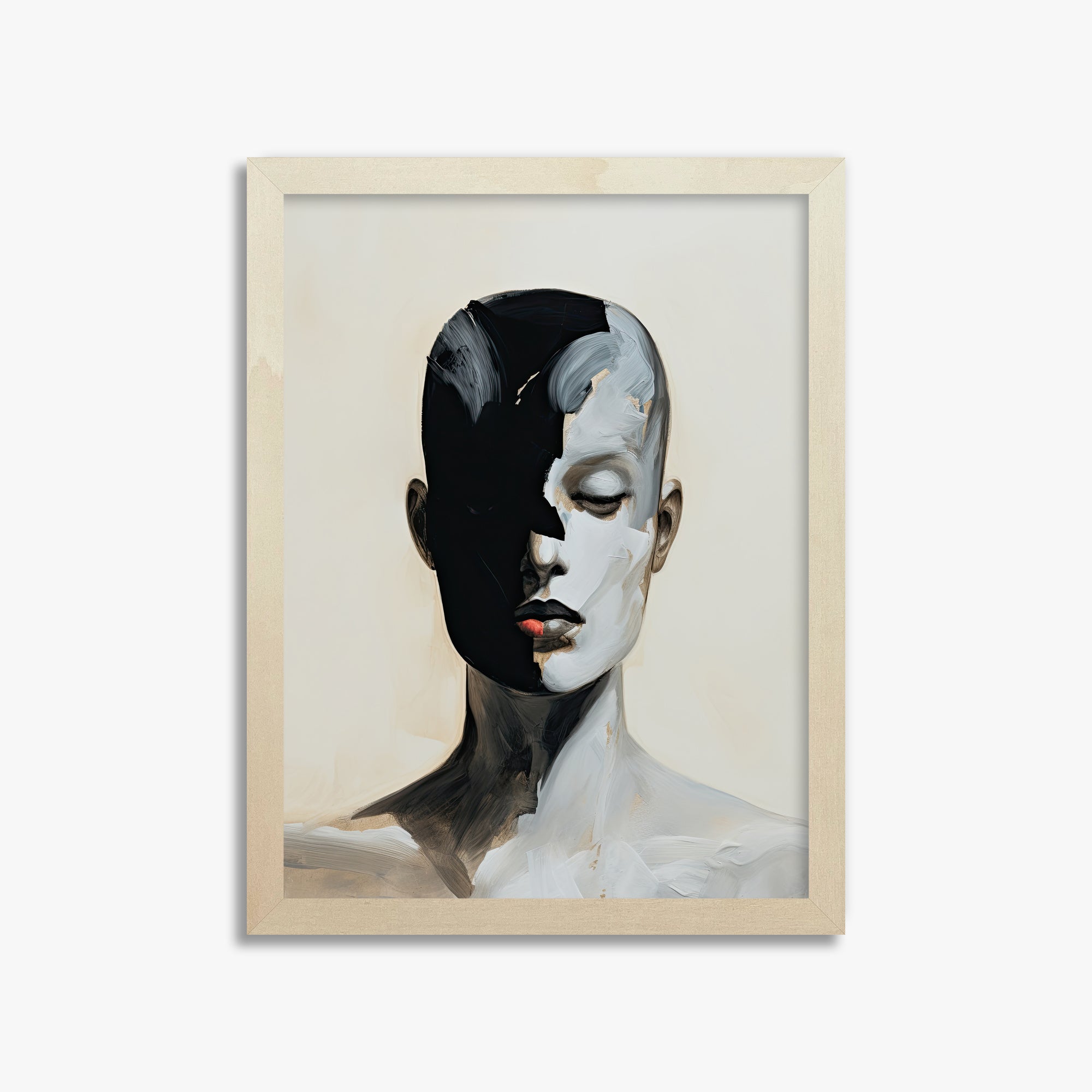 Masked Echo, 30x40cm Framed Art Reproduction With Lime Wood Frame