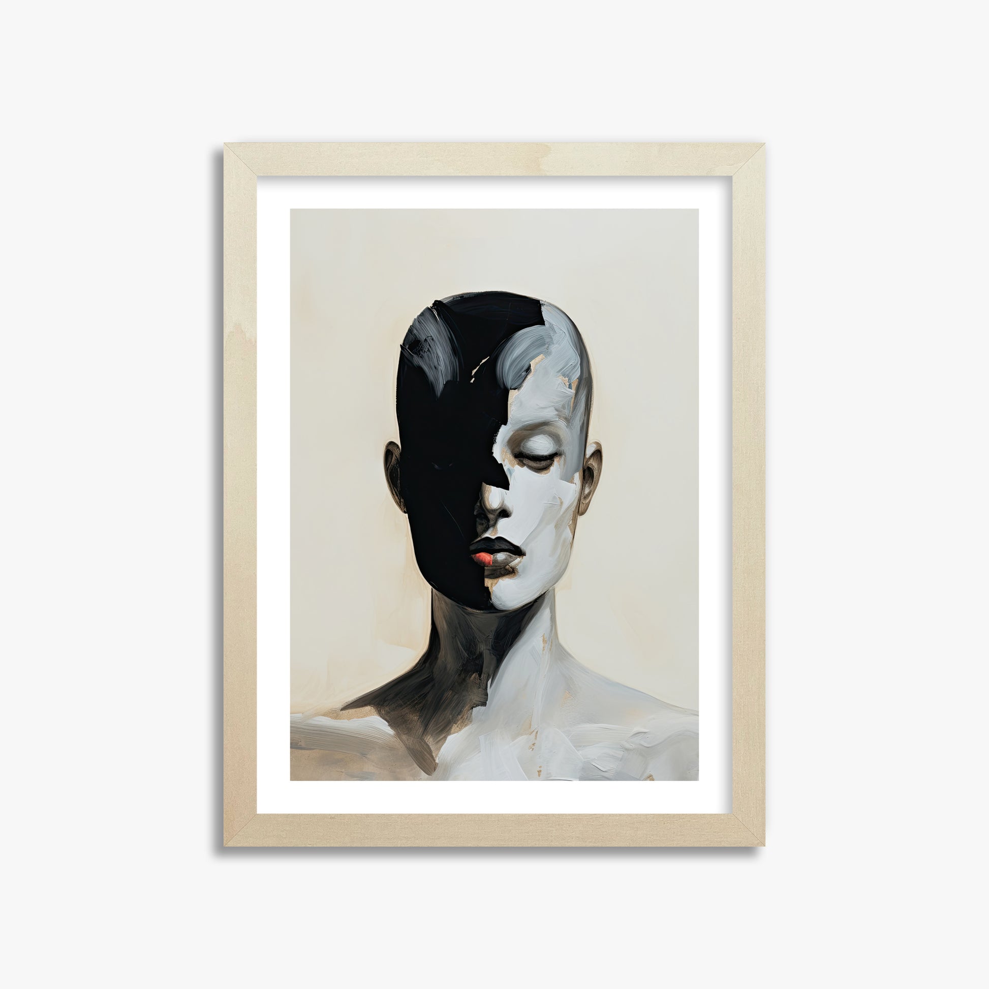 Masked Echo, 30x40cm Framed Art Reproduction With Lime Wood Frame