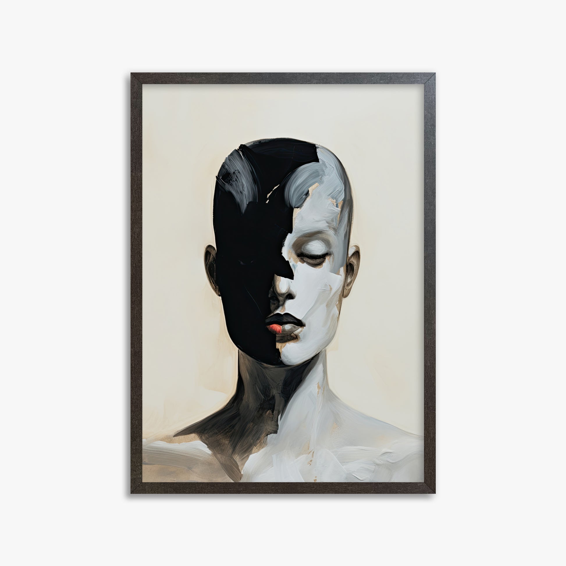 Masked Echo, 50x70cm Framed Art Reproduction With Espresso Frame