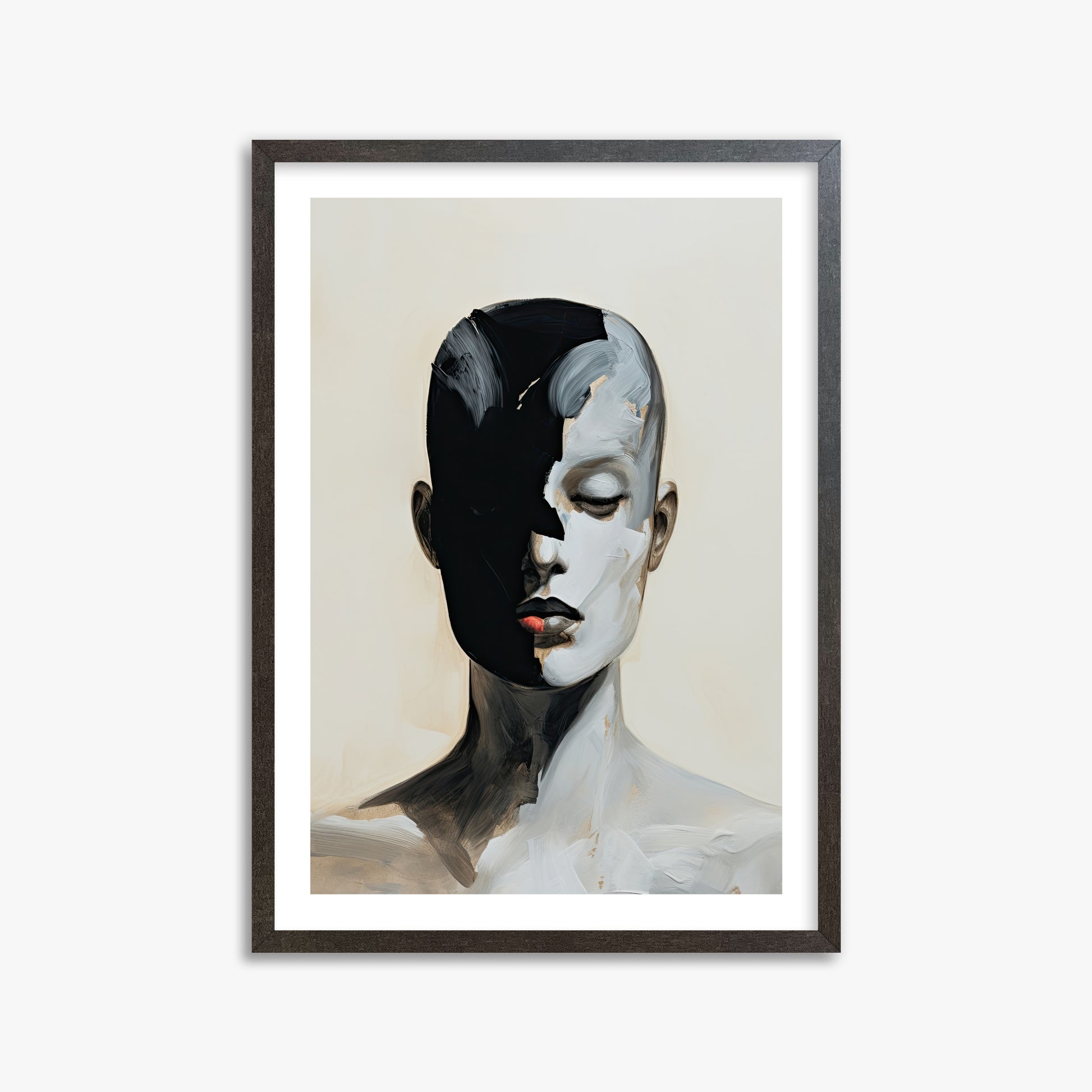 Masked Echo, 50x70cm Framed Art Reproduction With Espresso Frame