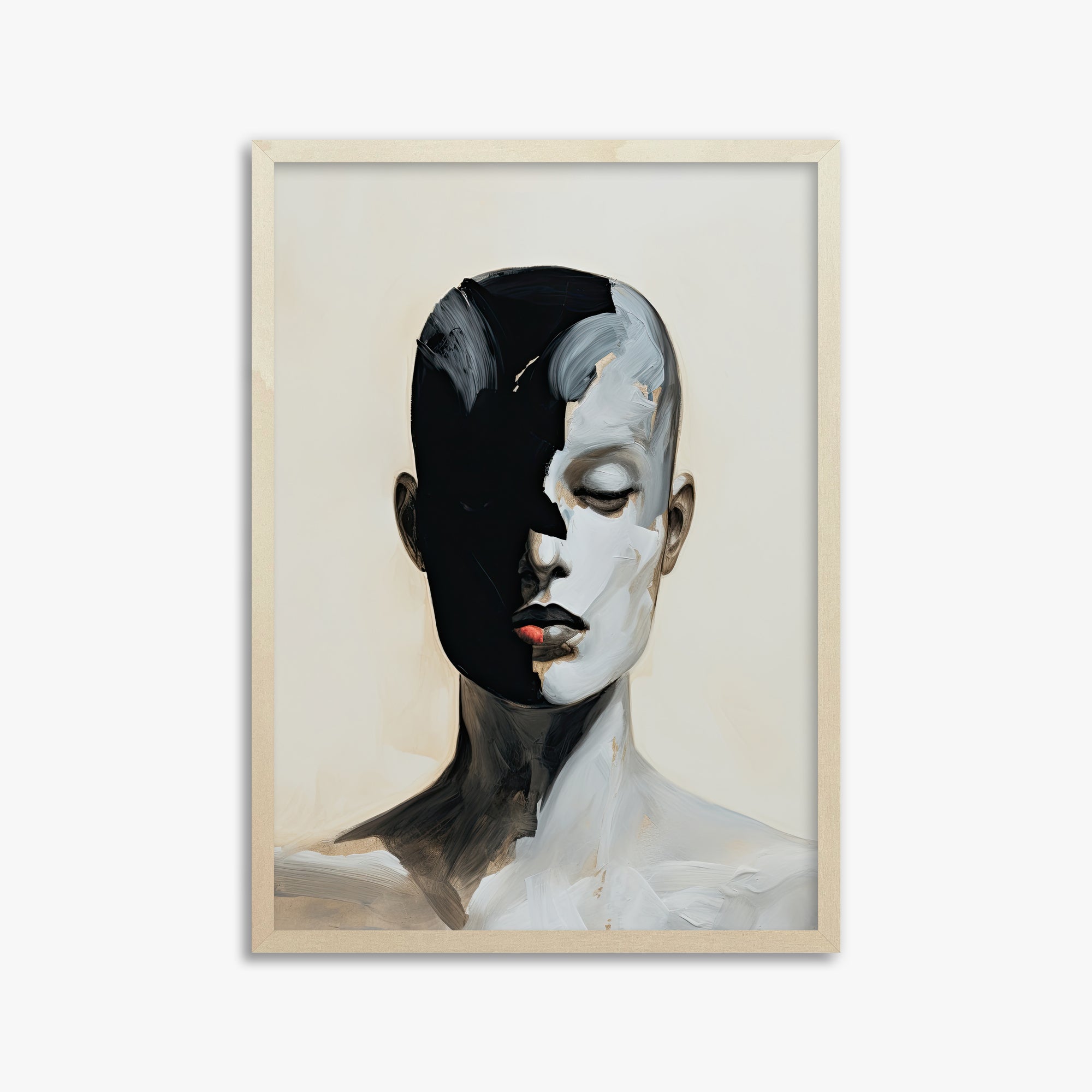 Masked Echo, 50x70cm Framed Art Reproduction With Lime Wood Frame