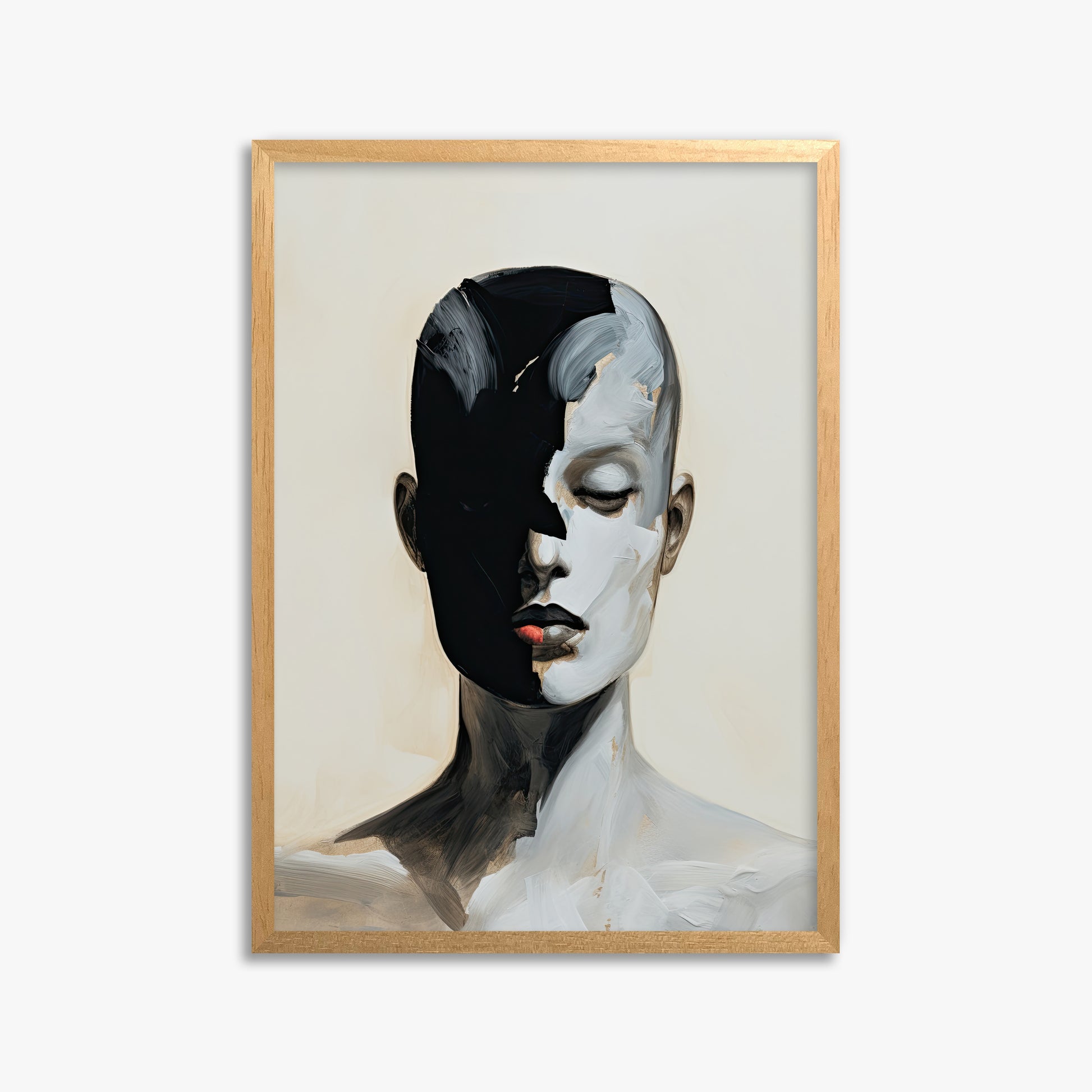 Masked Echo, 50x70cm Framed Poster With Oak Frame