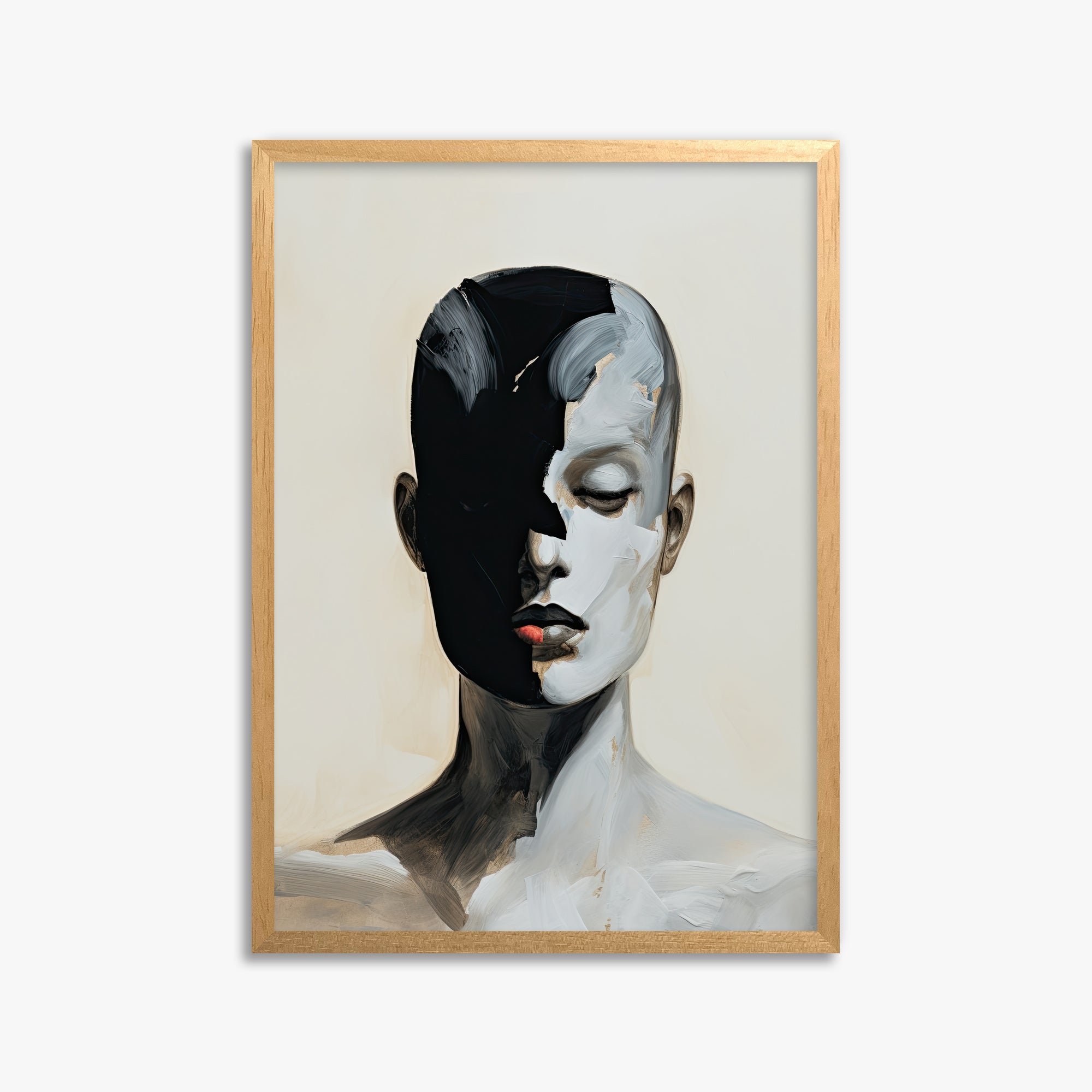 Masked Echo, 50x70cm Framed Poster With Oak Frame