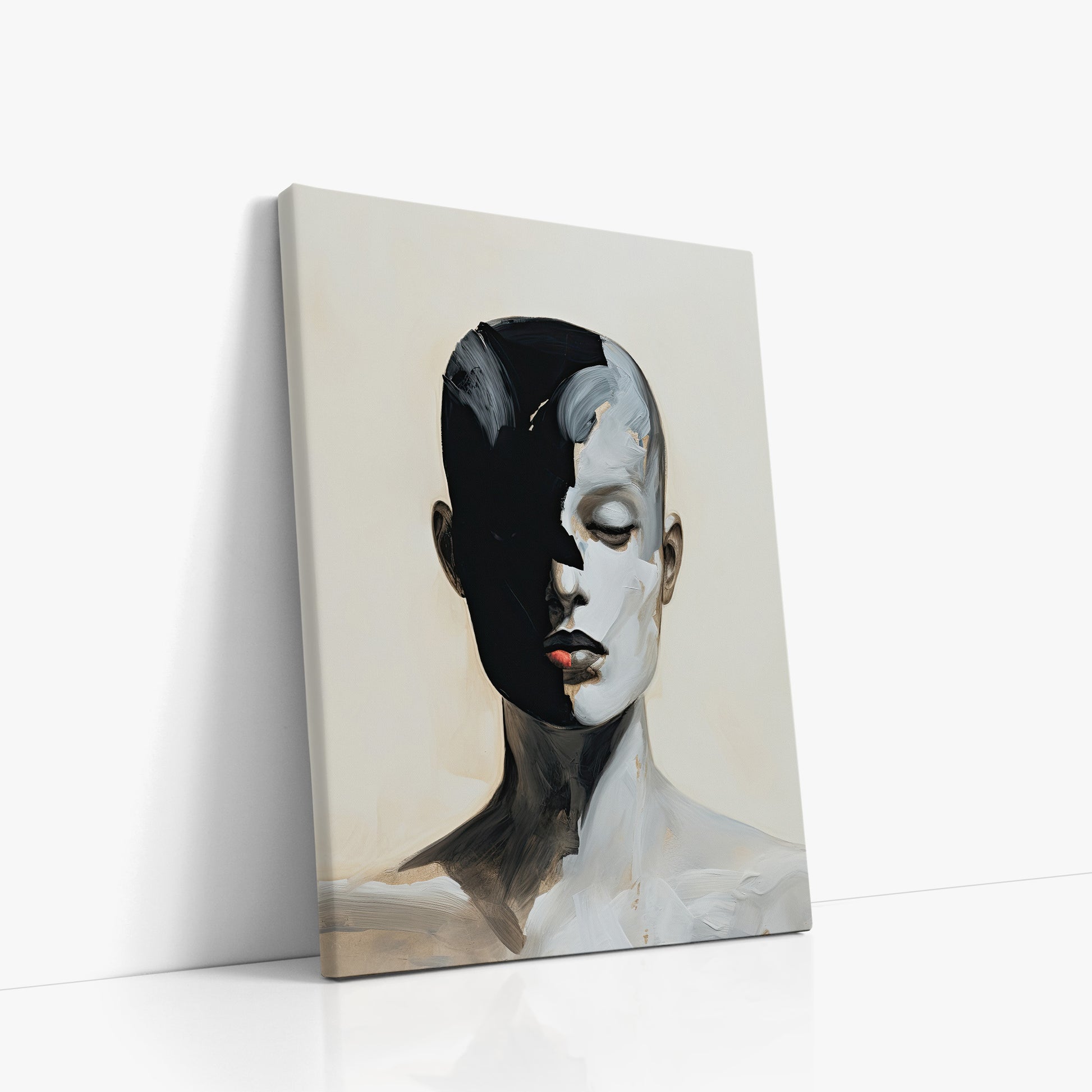 Masked Echo, 50x70cm Satin Canvas Art Reproduction Left Angle