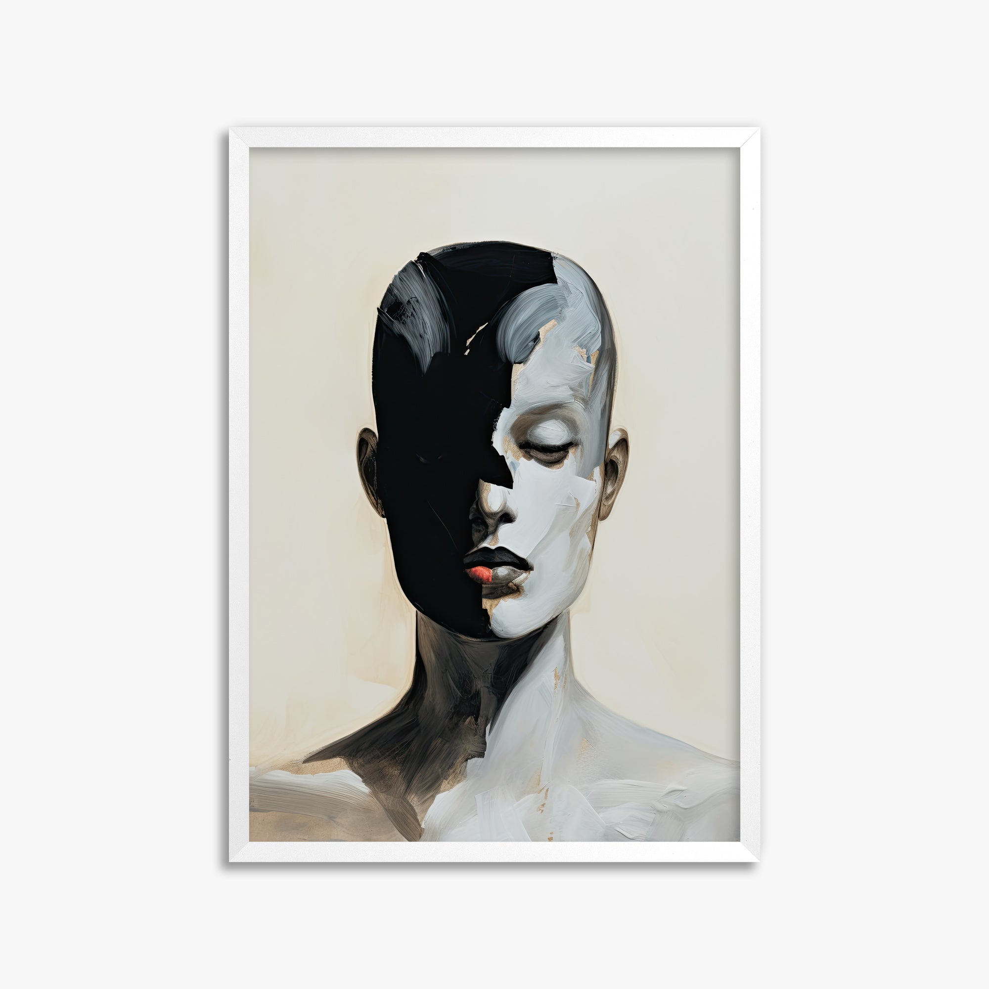 Masked Echo, 50x70cm Framed Poster With White Frame