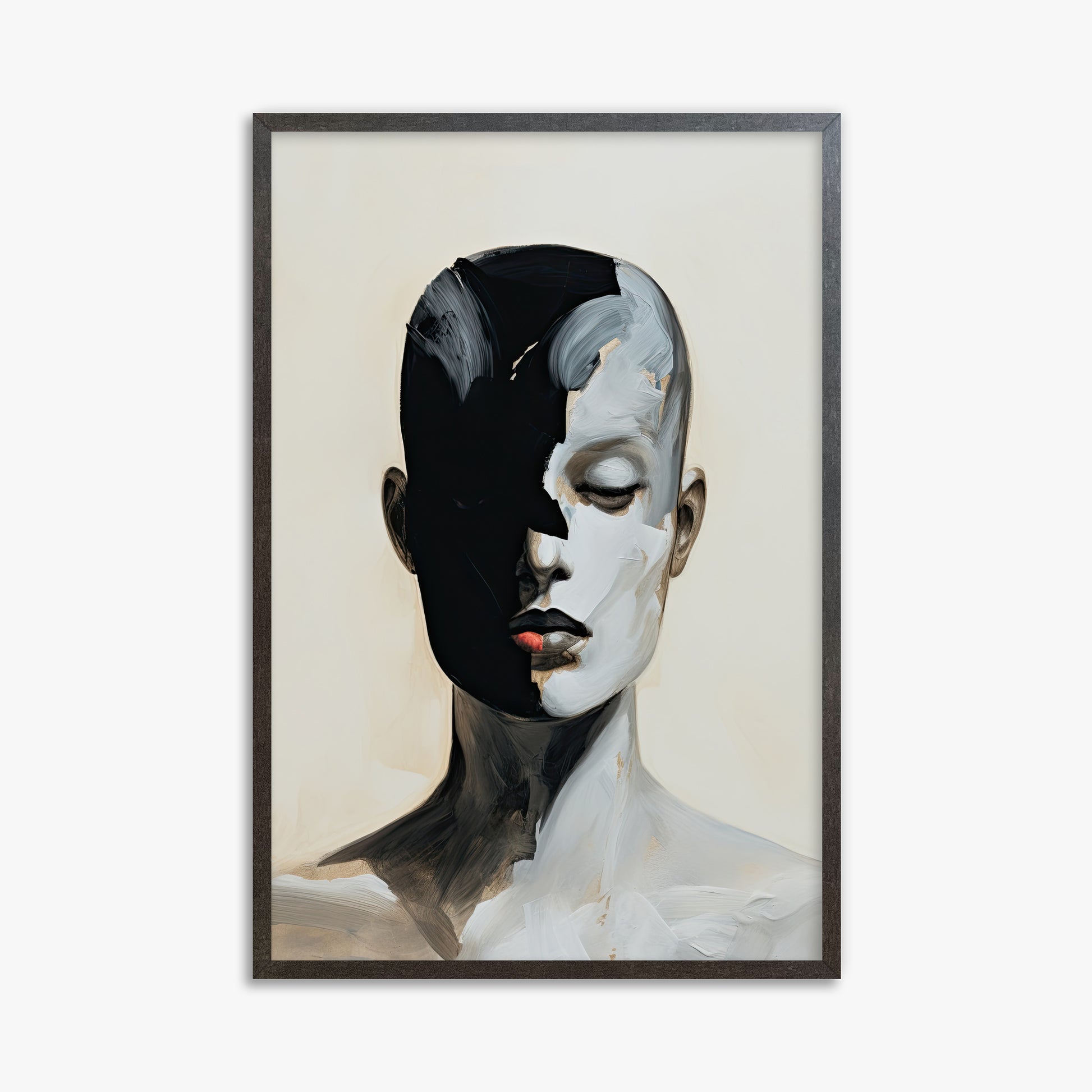 Masked Echo, 61x91cm Framed Art Reproduction With Espresso Frame