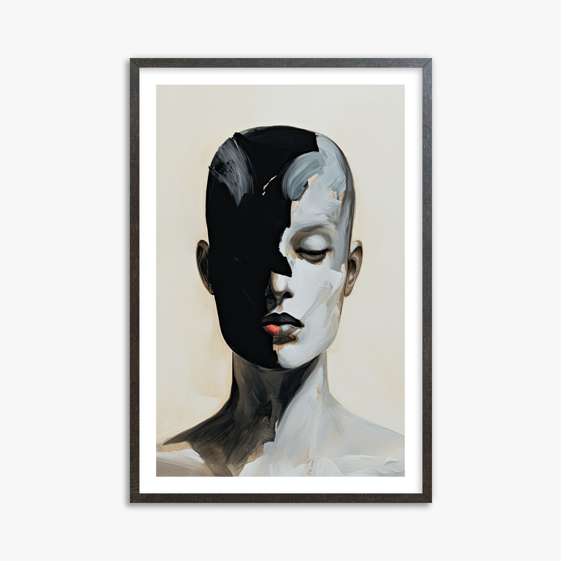 Masked Echo, 61x91cm Framed Art Reproduction With Espresso Frame