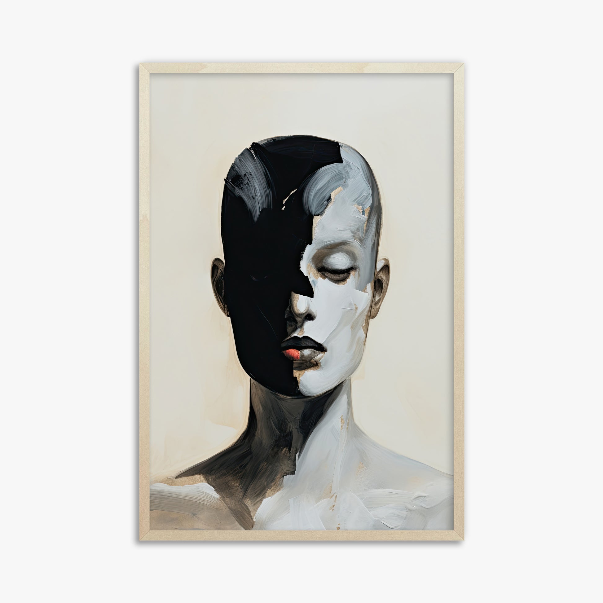 Masked Echo, 61x91cm Framed Art Reproduction With Lime Wood Frame