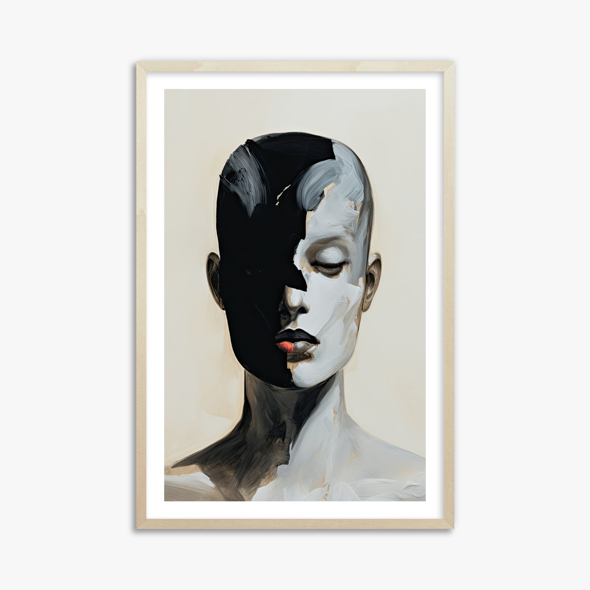 Masked Echo, 61x91cm Framed Art Reproduction With Lime Wood Frame
