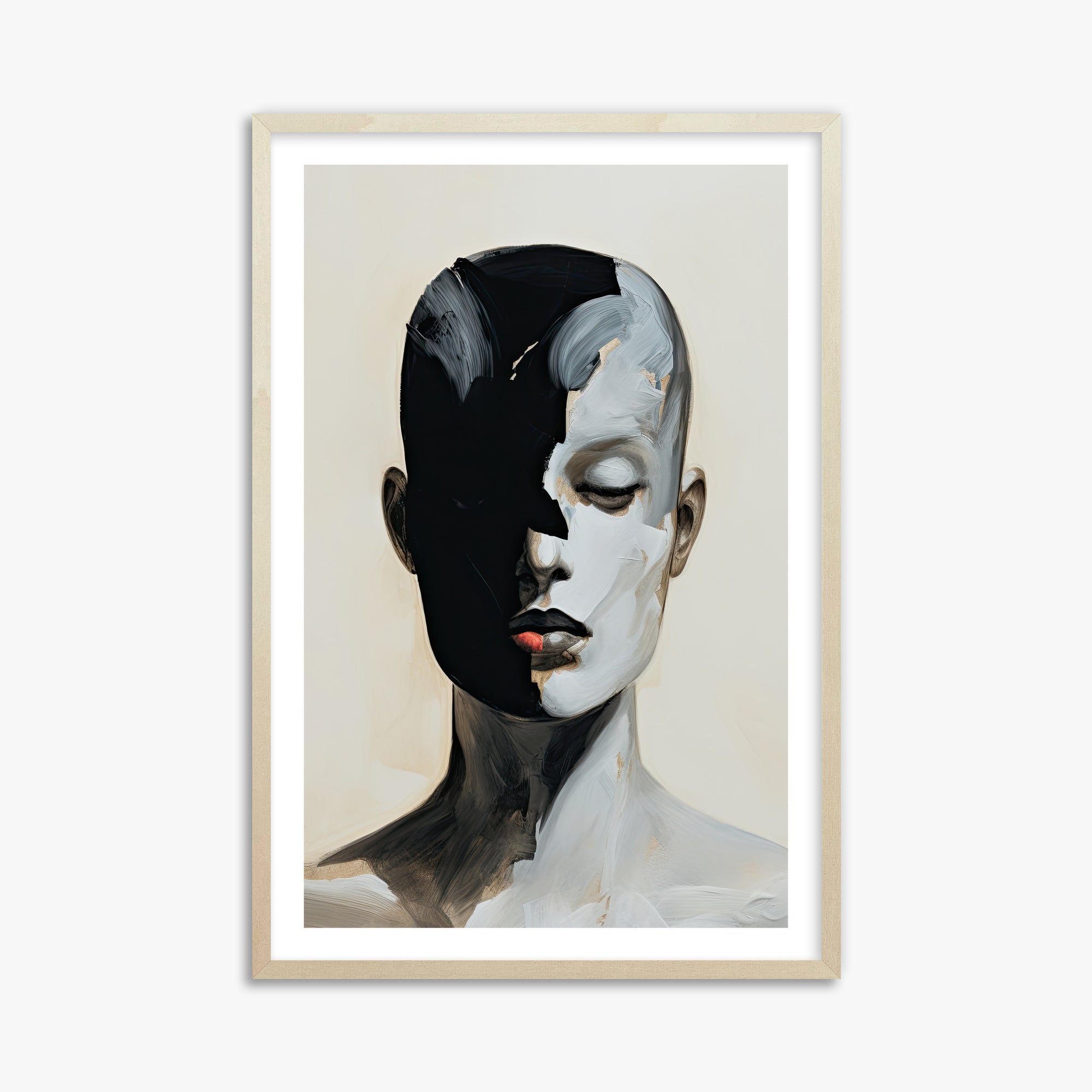 Masked Echo, 61x91cm Framed Art Reproduction With Lime Wood Frame