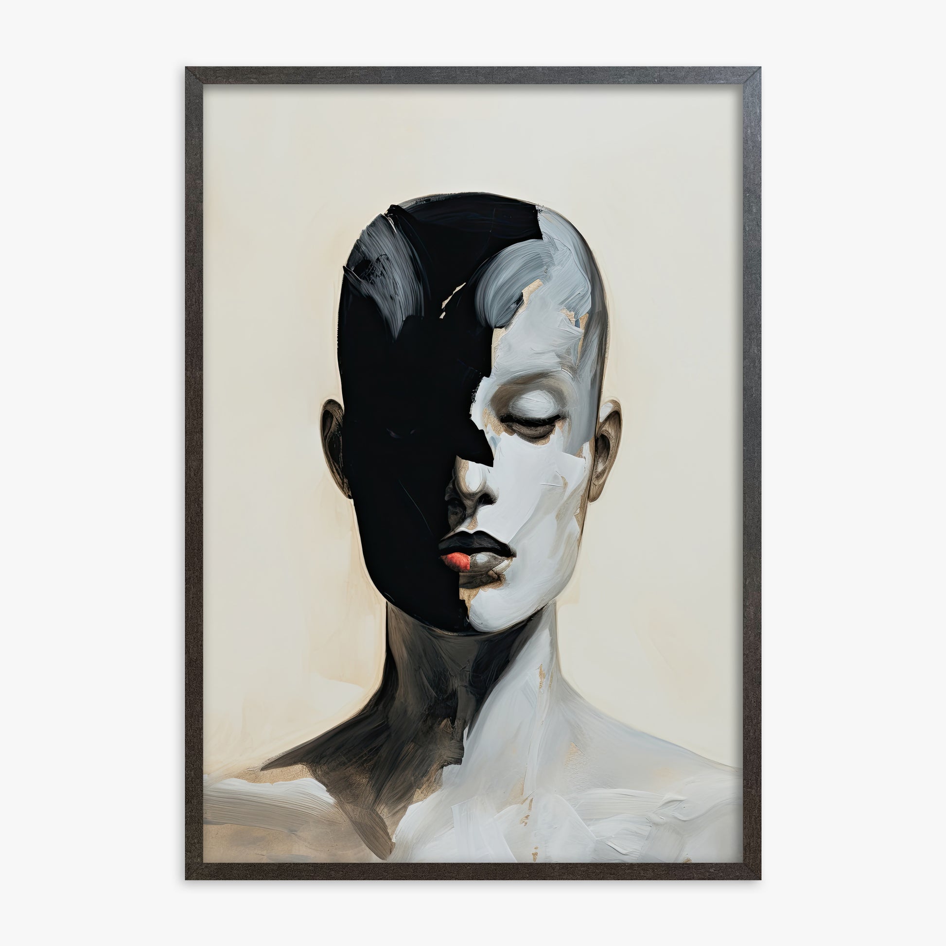 Masked Echo, 70x100cm Framed Art Reproduction With Espresso Frame