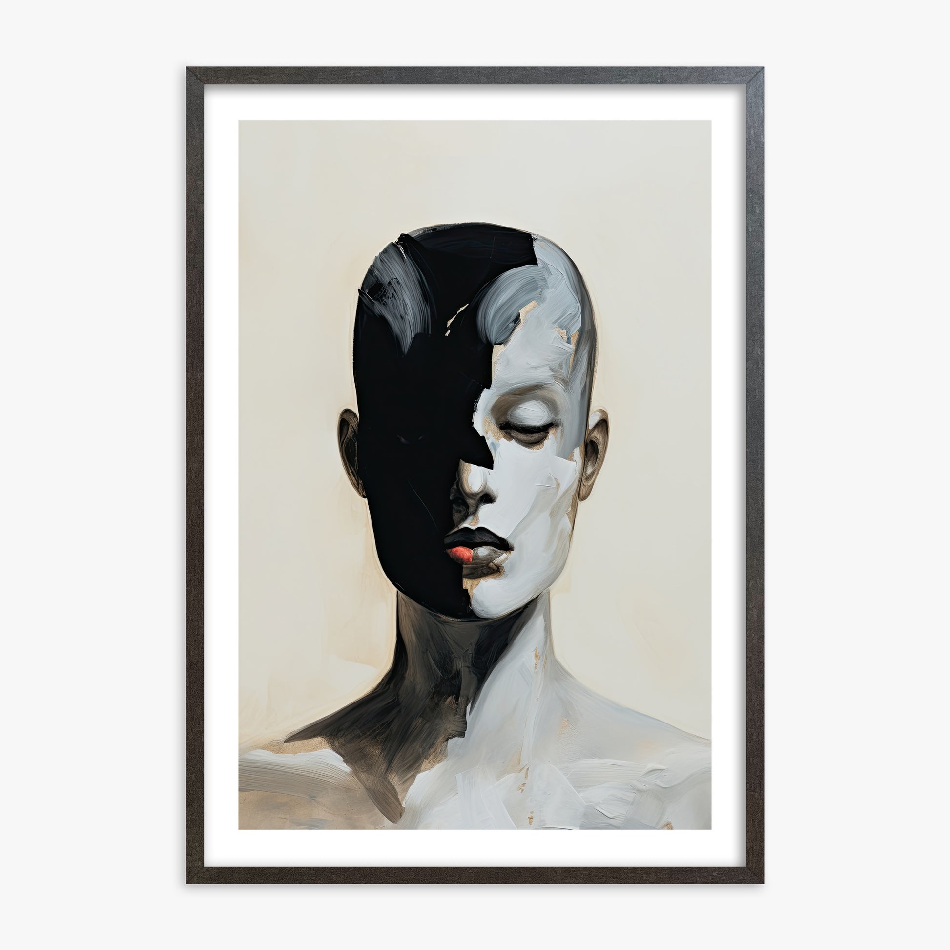 Masked Echo, 70x100cm Framed Art Reproduction With Espresso Frame