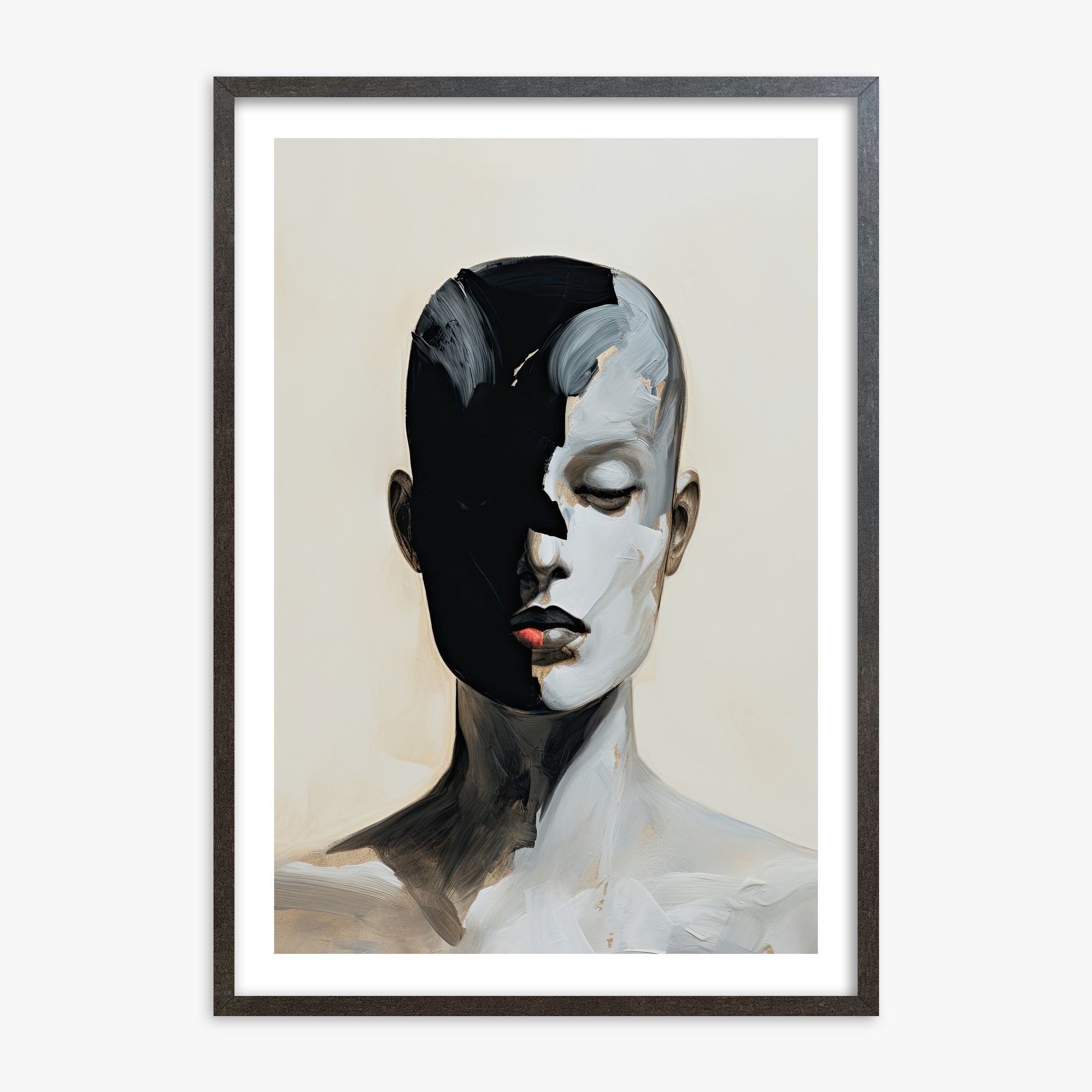 Masked Echo, 70x100cm Framed Art Reproduction With Espresso Frame