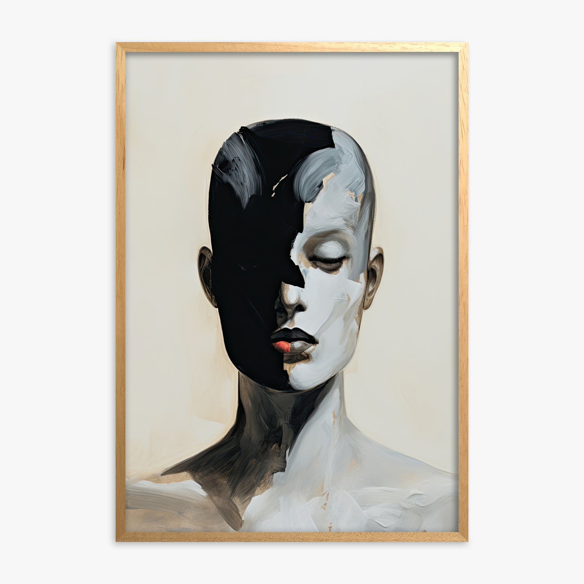 Masked Echo, Oak Framed Poster With Oak Frame