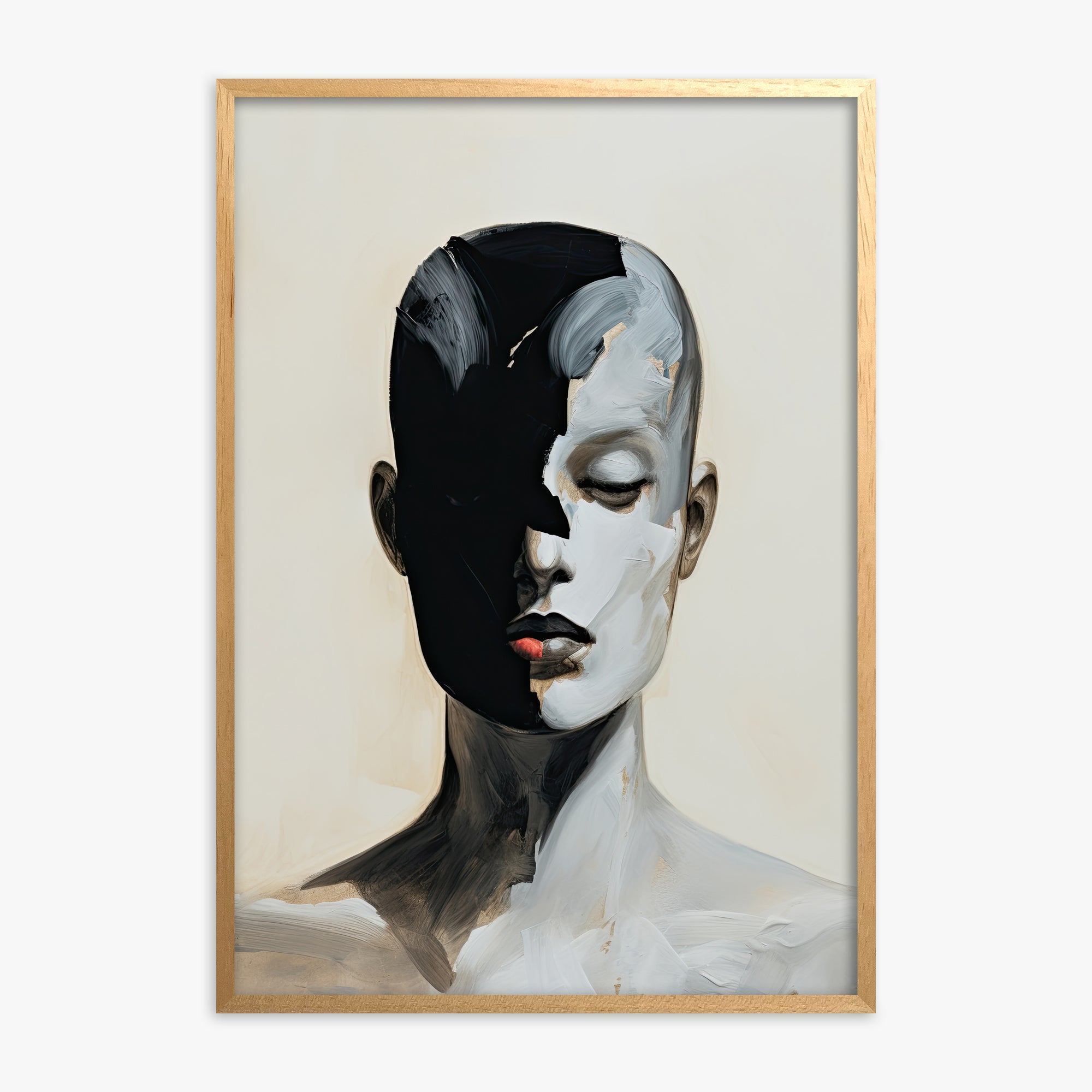 Masked Echo, Oak Framed Poster With Oak Frame