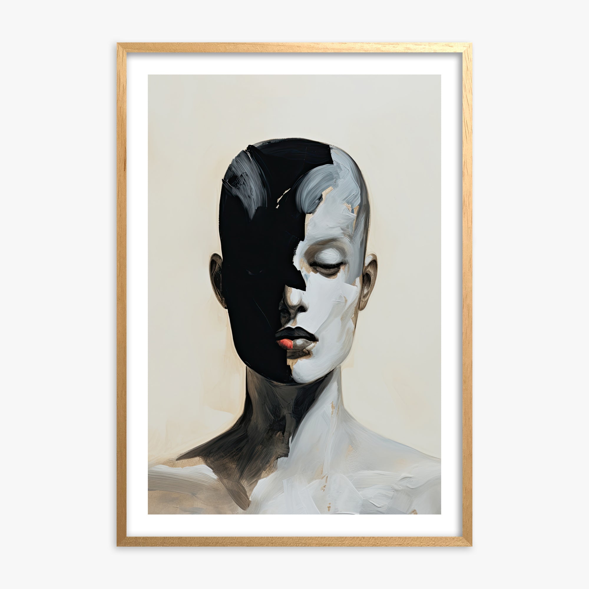 Masked Echo, Oak Framed Poster With Oak Frame