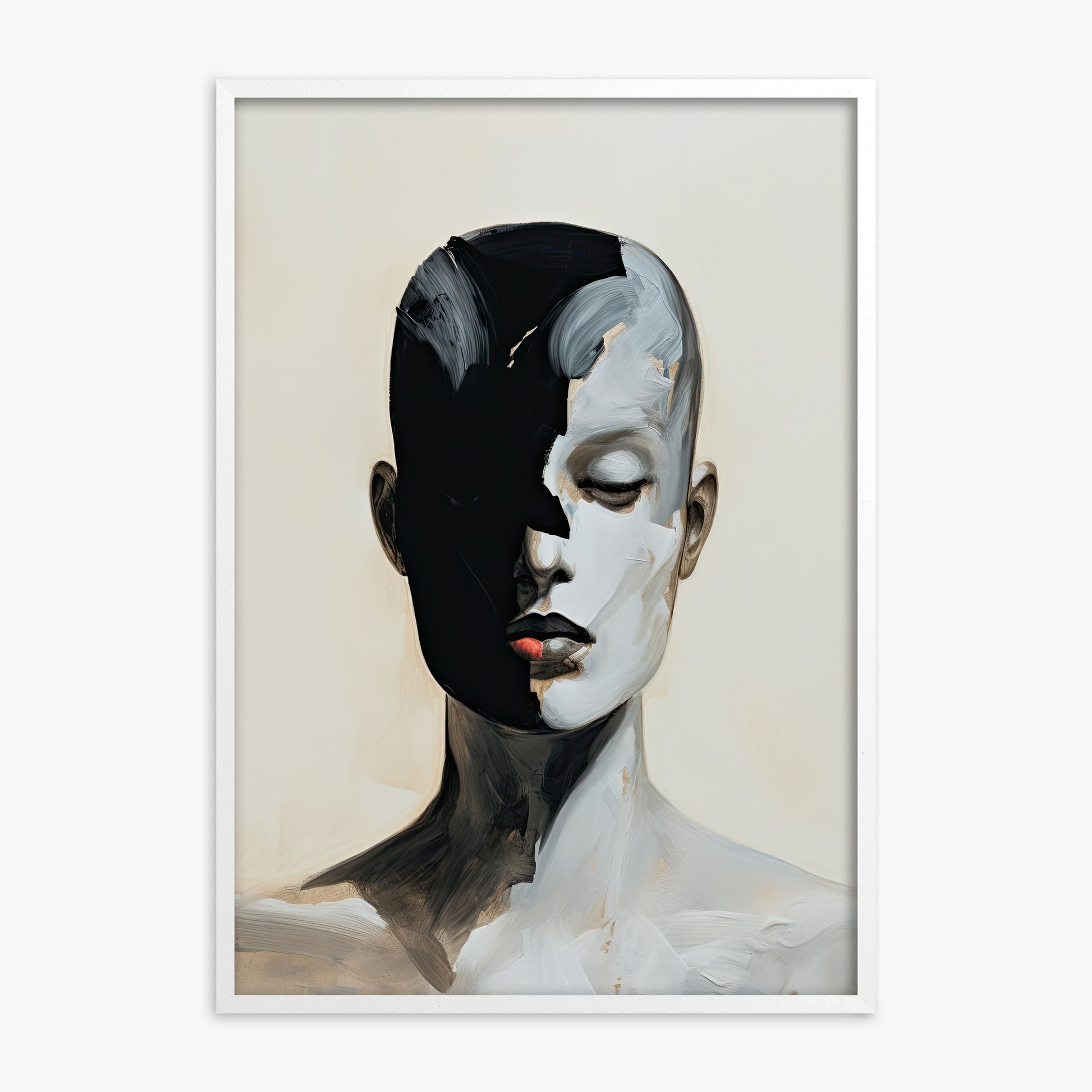 Masked Echo, White Framed Poster With White Frame