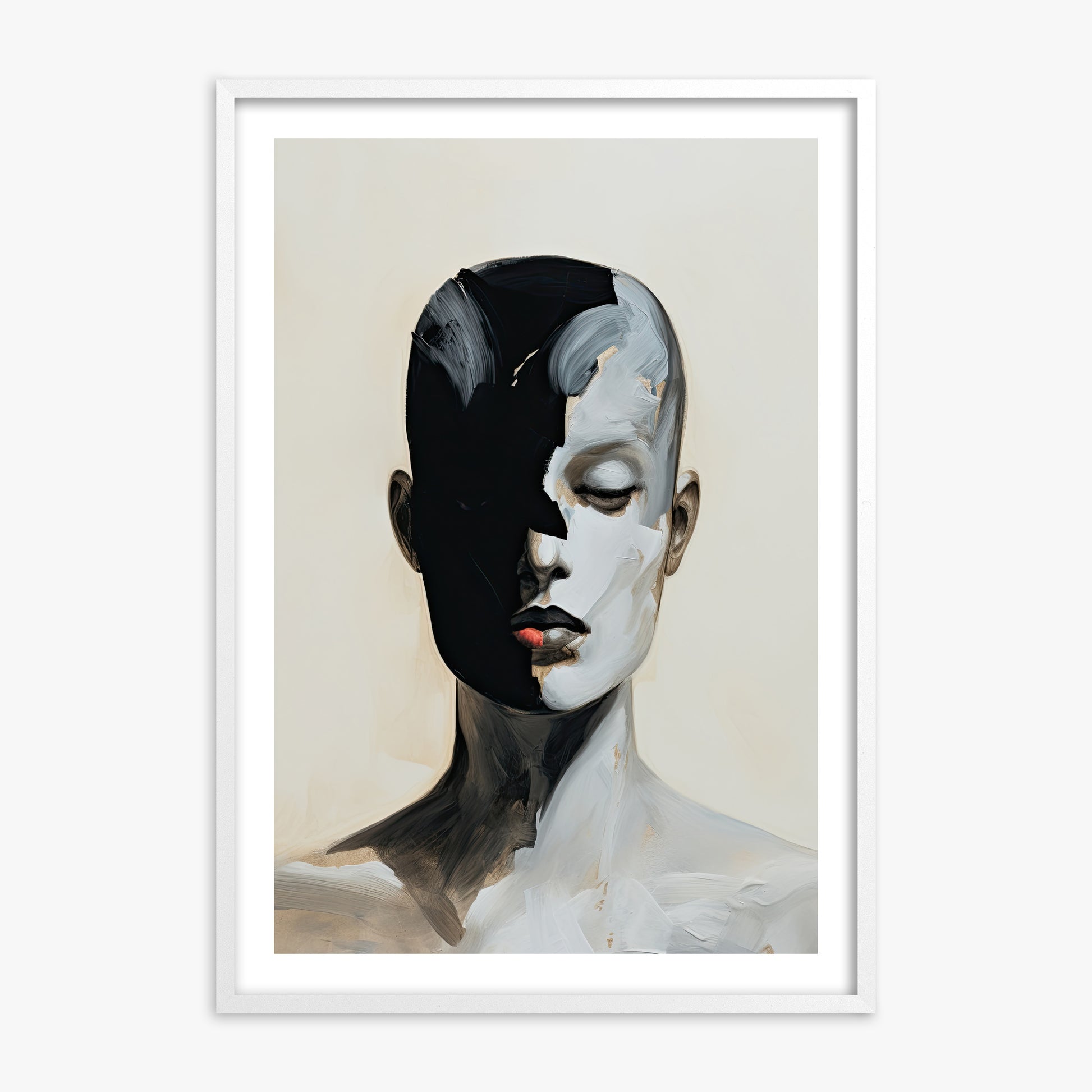Masked Echo, White Framed Poster With White Frame