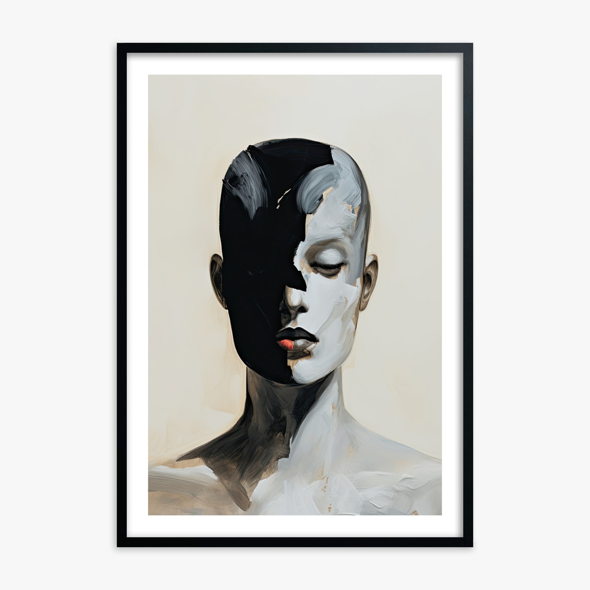 Masked Echo, 70x100cm Black Framed Art Reproduction