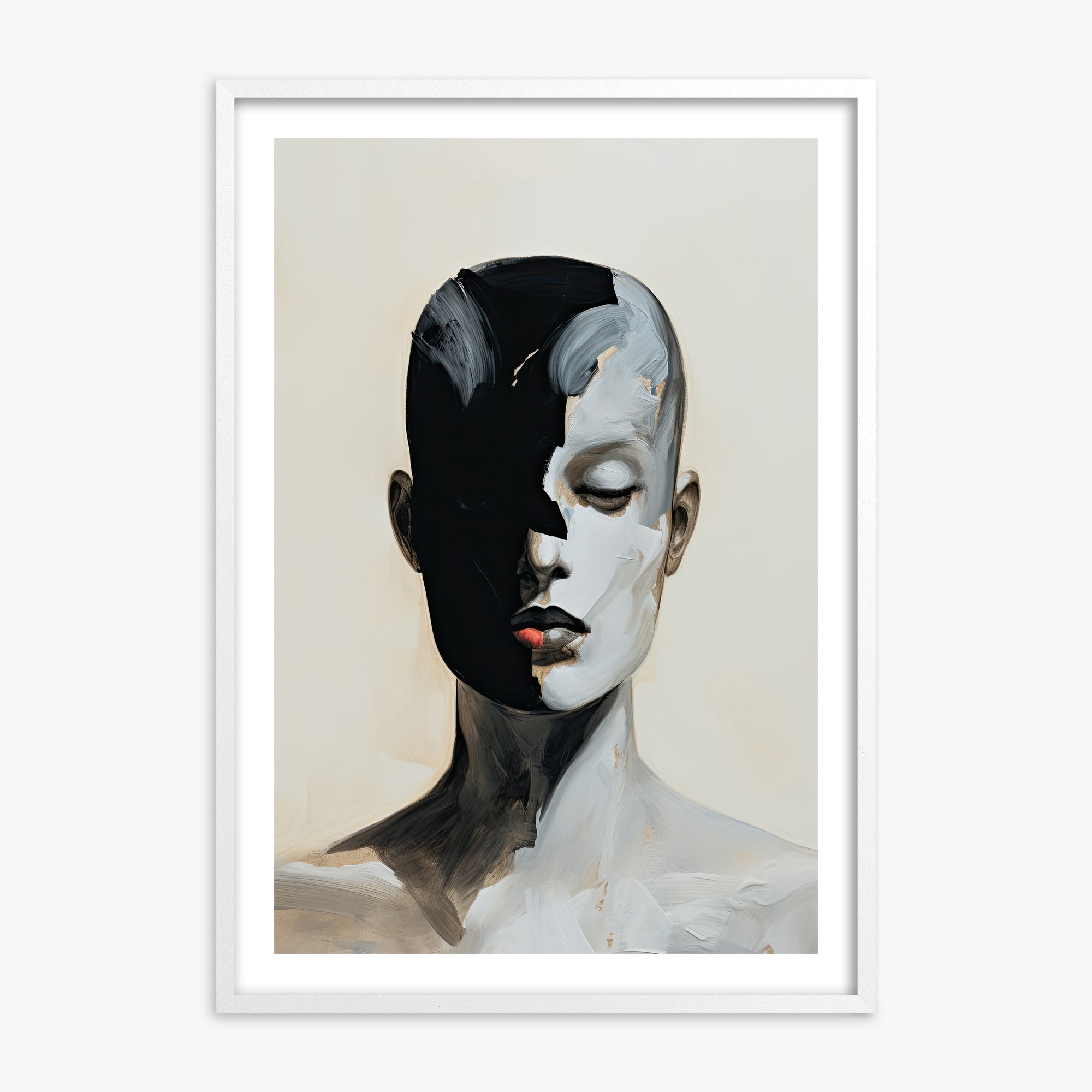 Masked Echo, 70x100cm Whitek Framed Art Reproduction