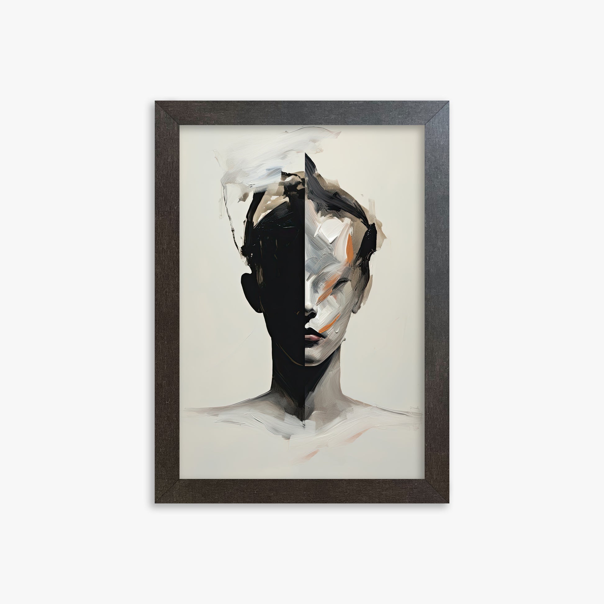 Divided Persona, 21x30cm Framed Art Reproduction With Espresso Frame