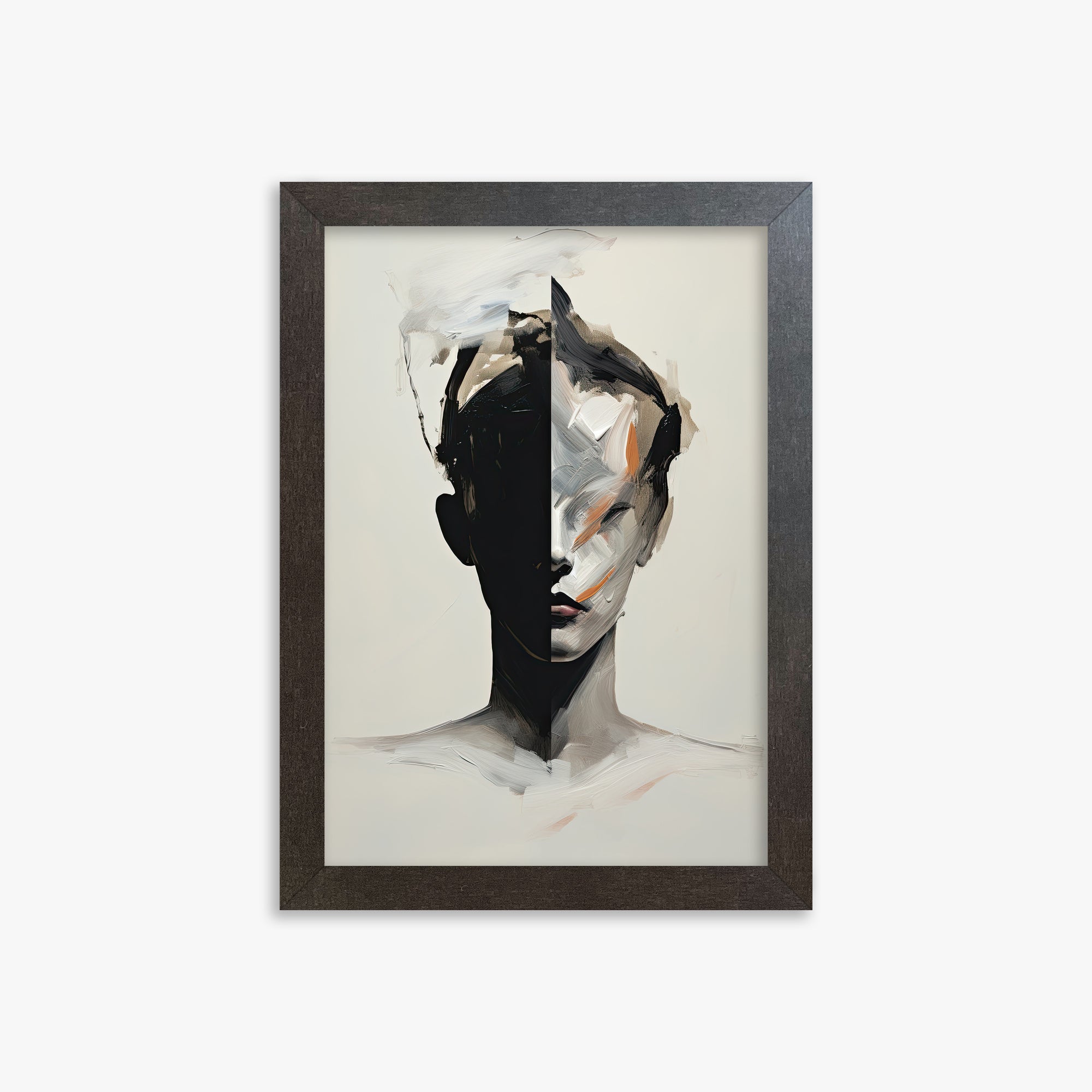 Divided Persona, 21x30cm Framed Art Reproduction With Espresso Frame