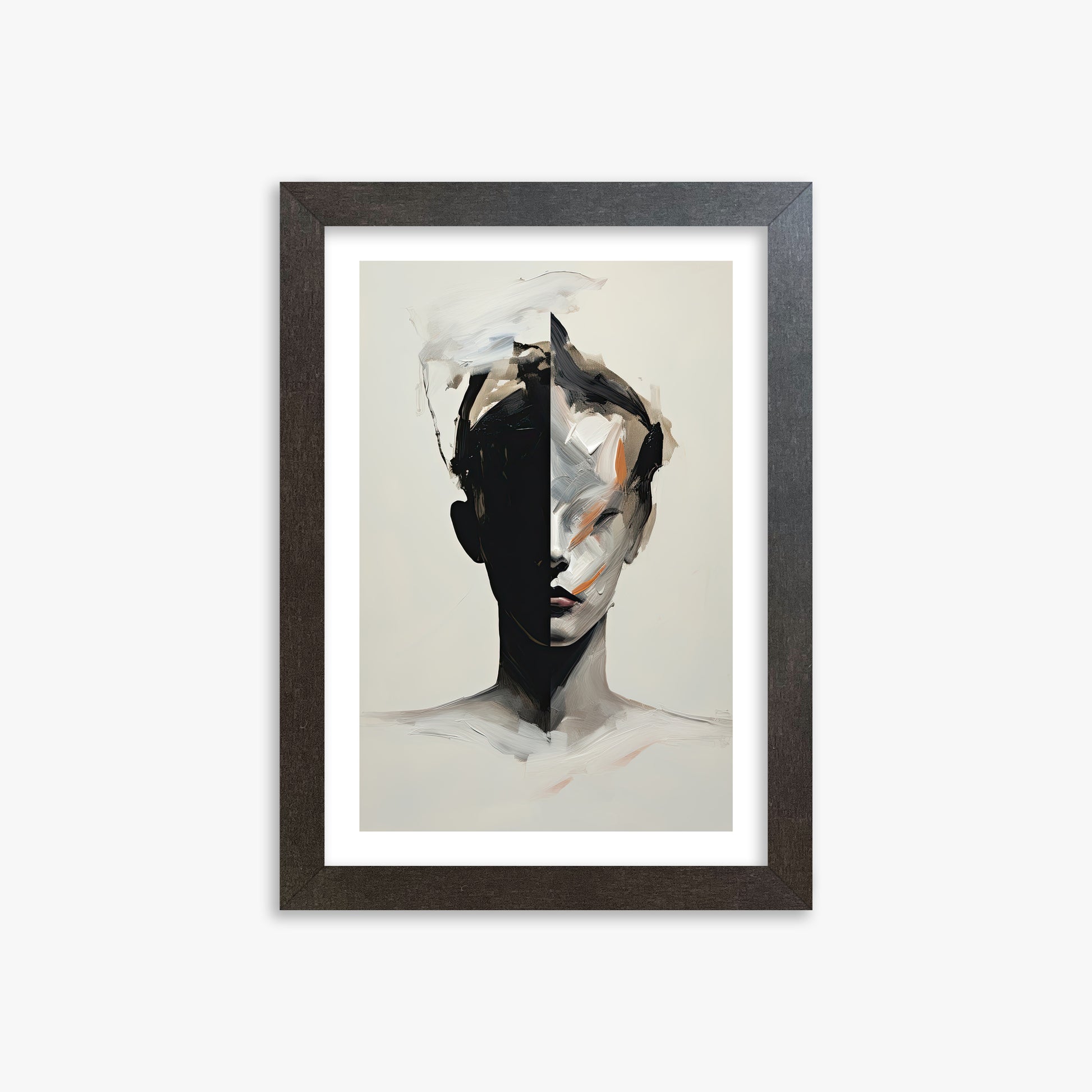 Divided Persona, 21x30cm Framed Art Reproduction With Espresso Frame