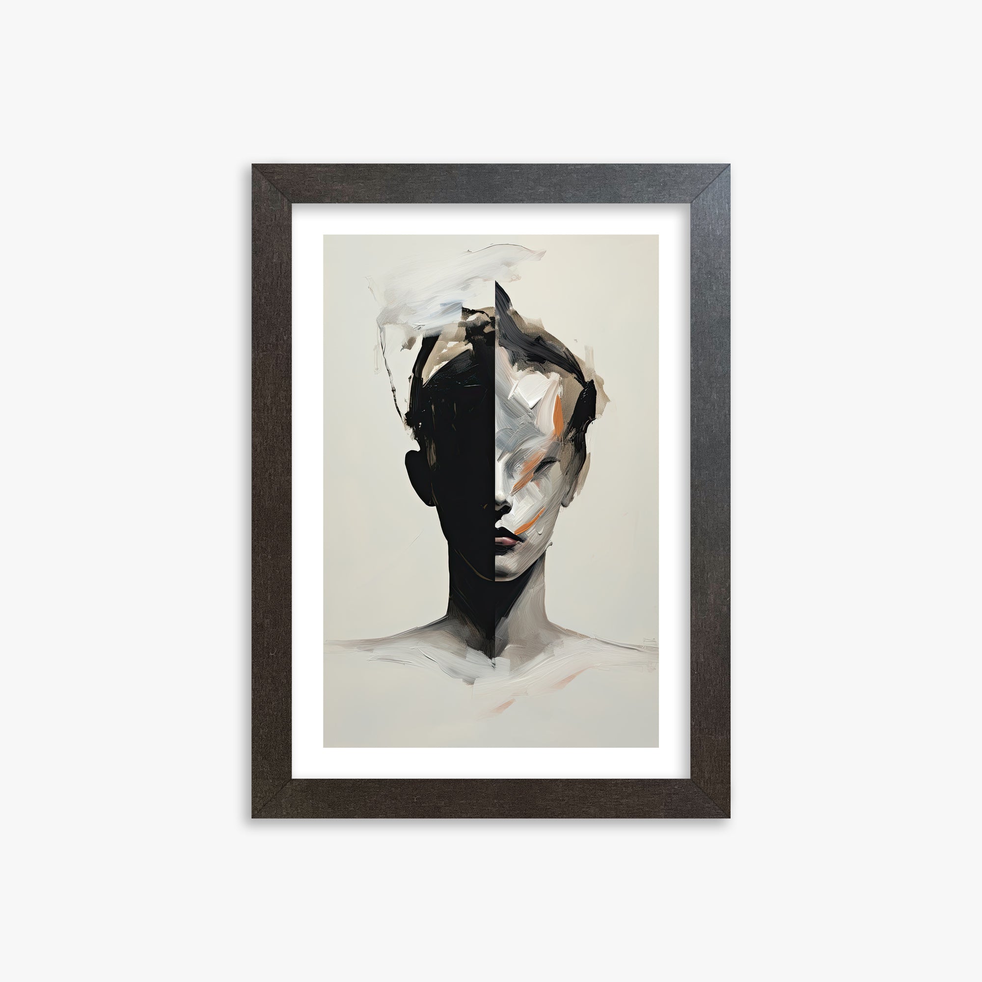Divided Persona, 21x30cm Framed Art Reproduction With Espresso Frame