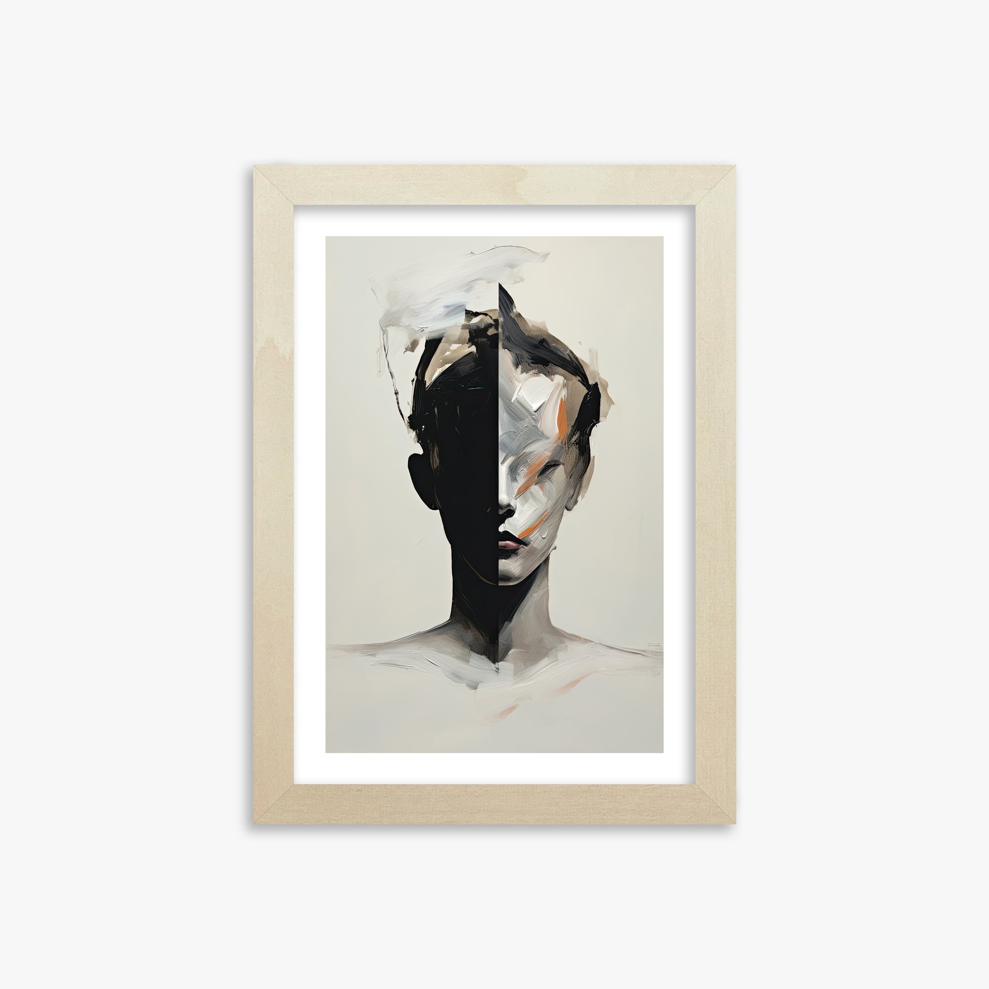Divided Persona, 21x30cm Framed Art Reproduction With Lime Wood Frame