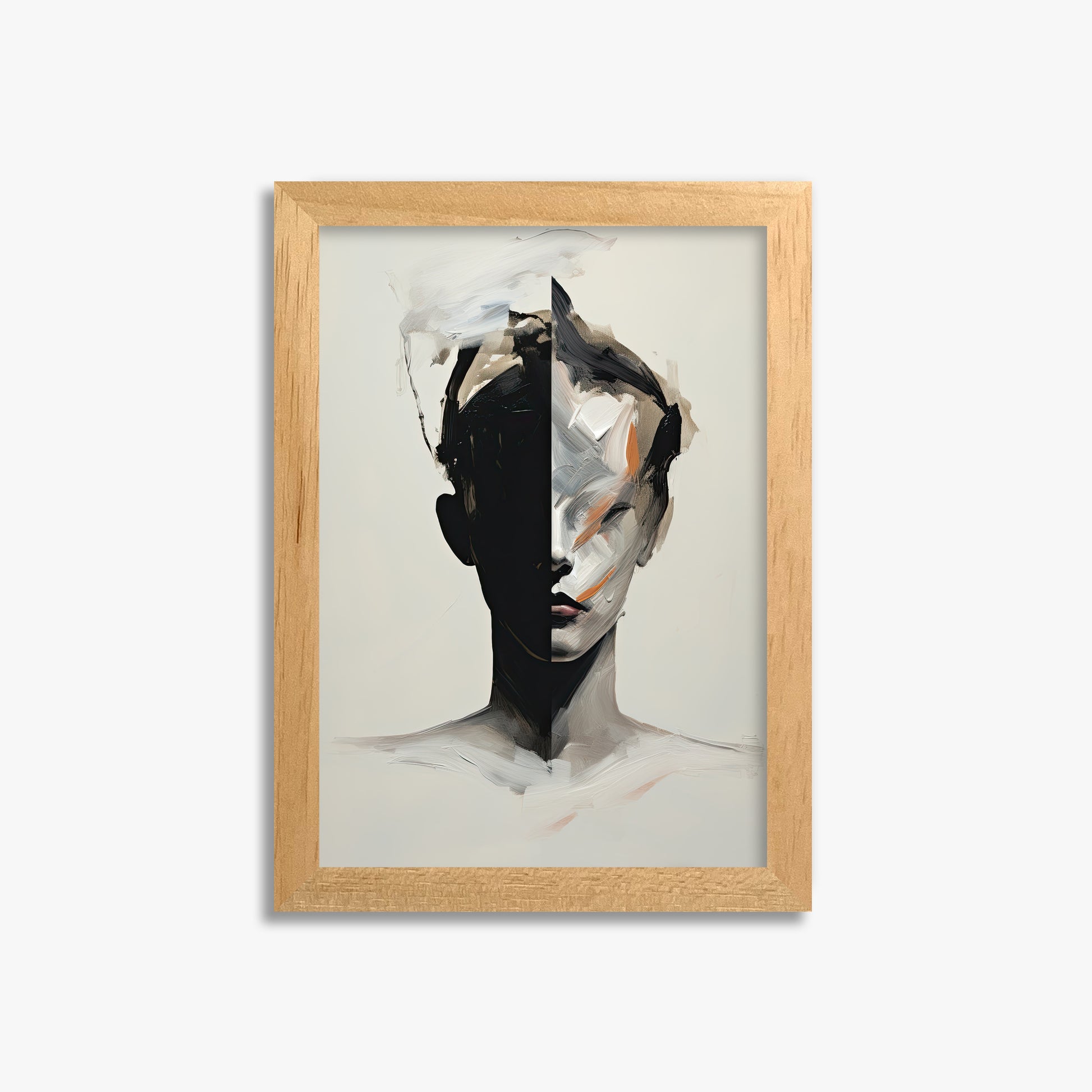 Divided Persona, 21x30cm Framed Poster With Oak Frame