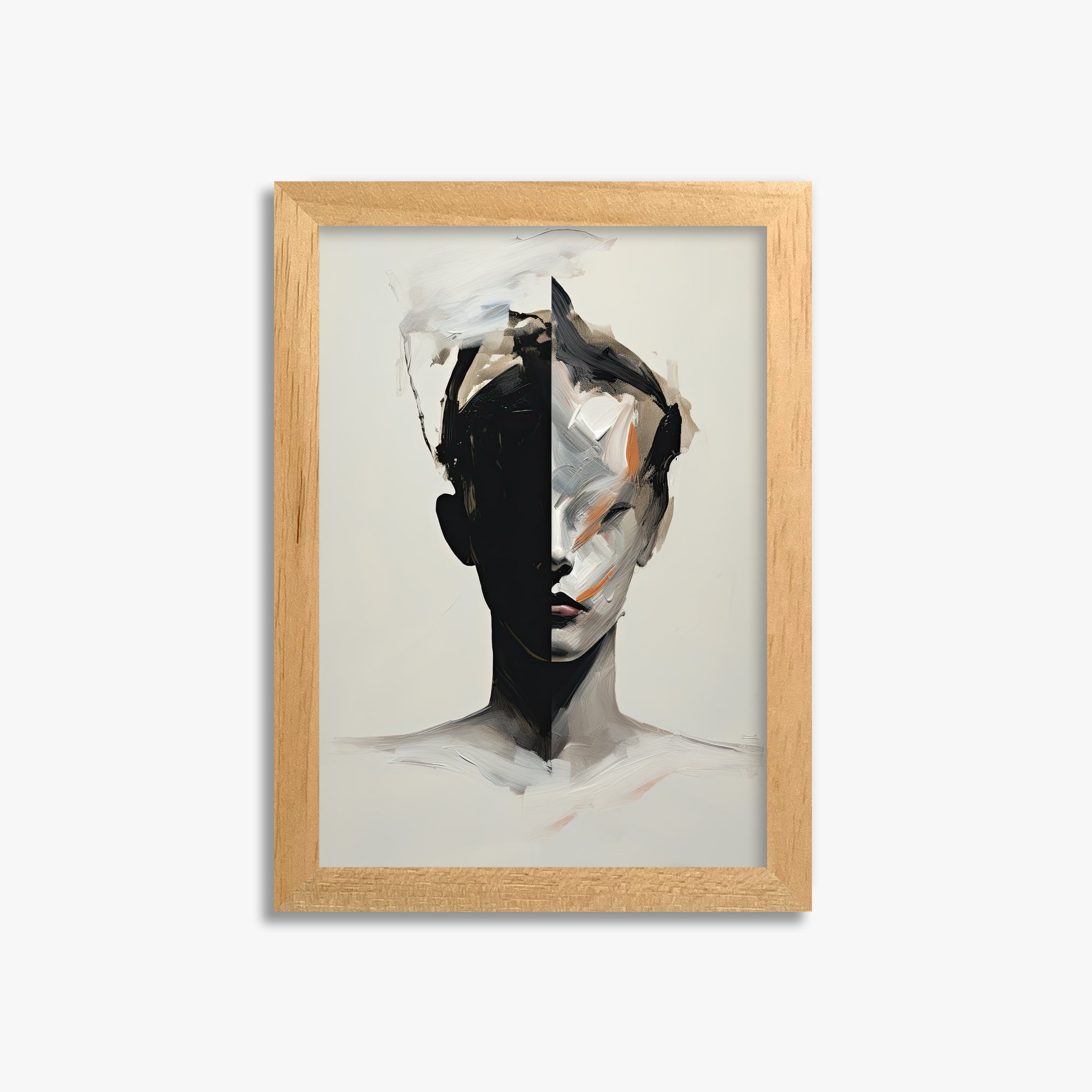 Divided Persona, 21x30cm Framed Poster With Oak Frame