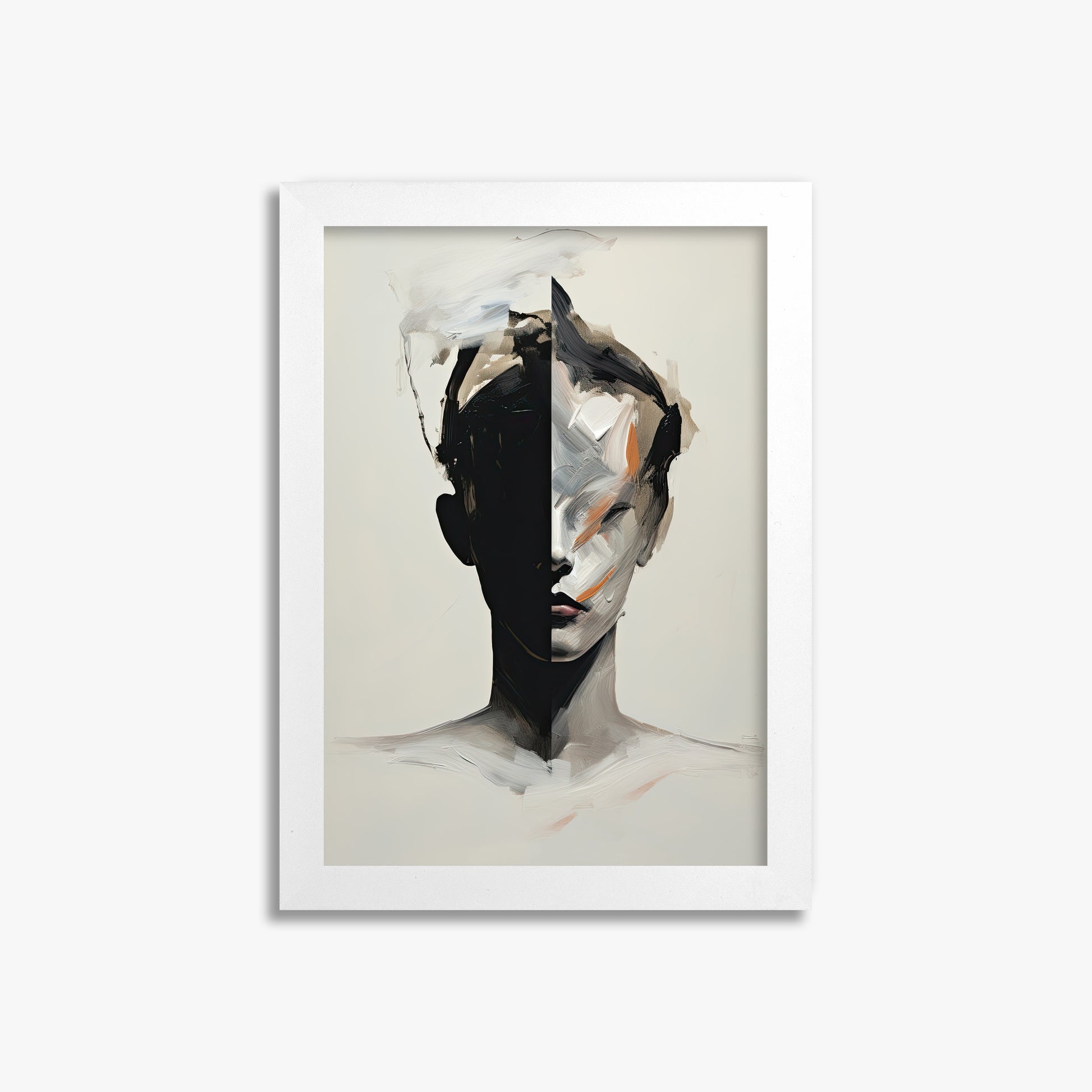 Divided Persona, 21x30cm Framed Poster With White Frame