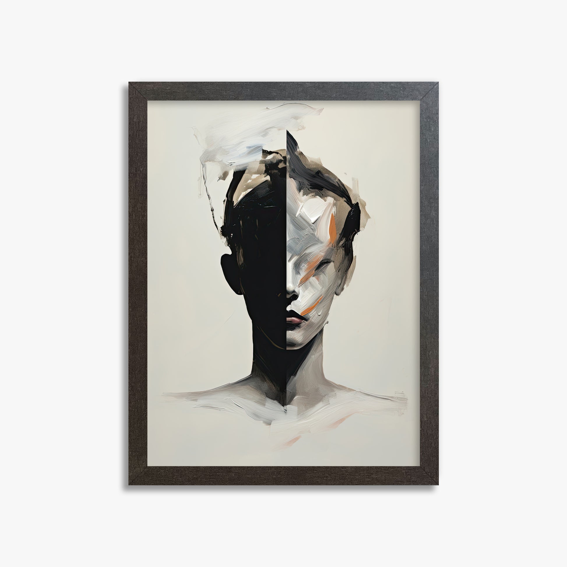 Divided Persona, 30x40cm Framed Art Reproduction With Espresso Frame
