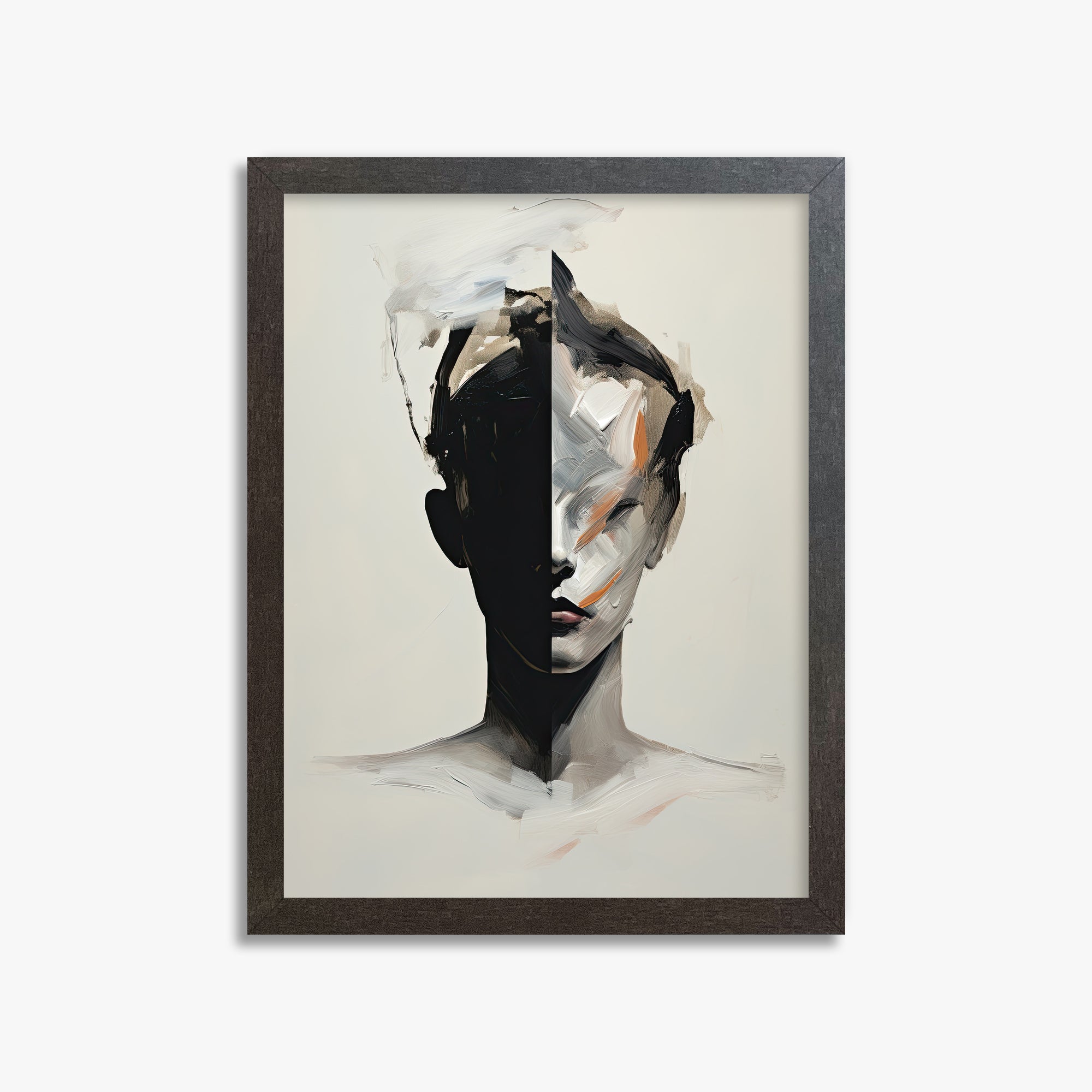 Divided Persona, 30x40cm Framed Art Reproduction With Espresso Frame