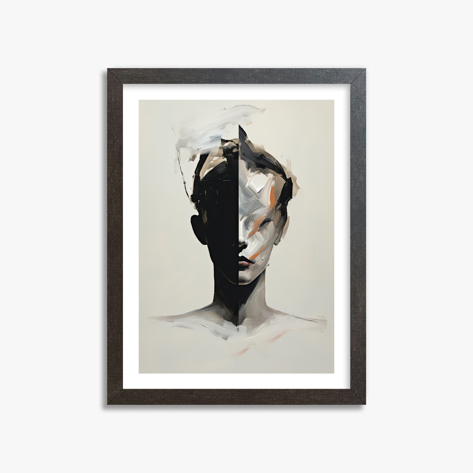 Divided Persona, 30x40cm Framed Art Reproduction With Espresso Frame