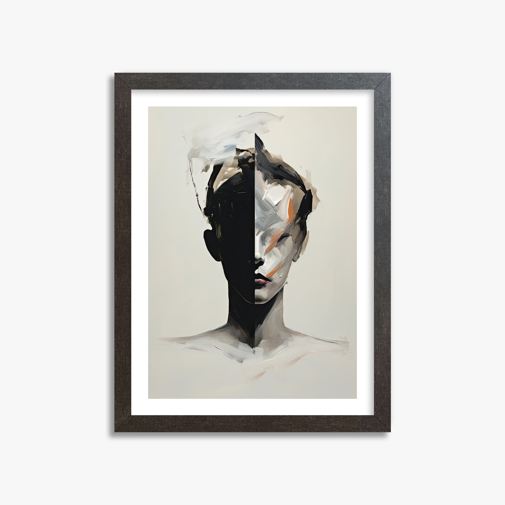 Divided Persona, 30x40cm Framed Art Reproduction With Espresso Frame