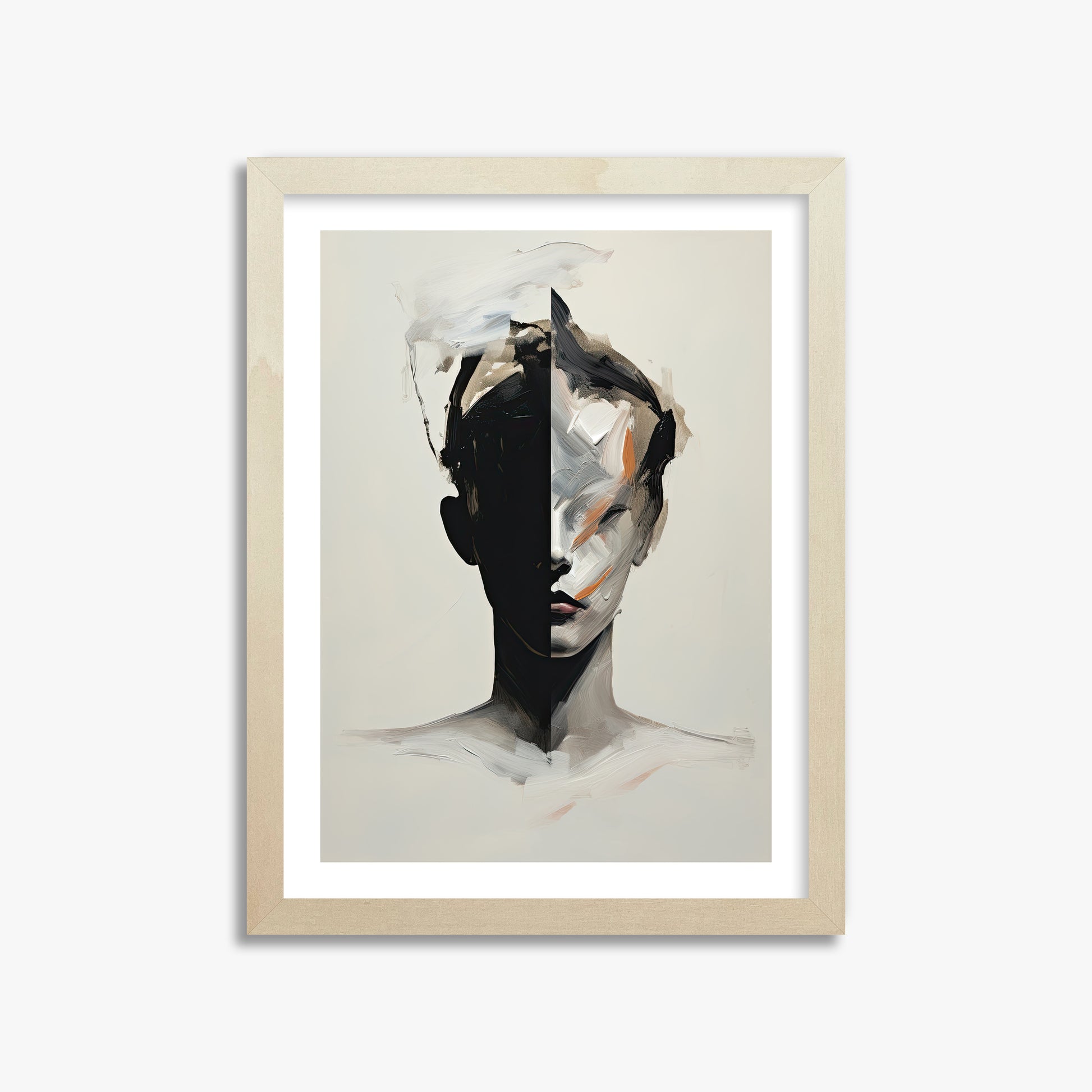 Divided Persona, 30x40cm Framed Art Reproduction With Lime Wood Frame