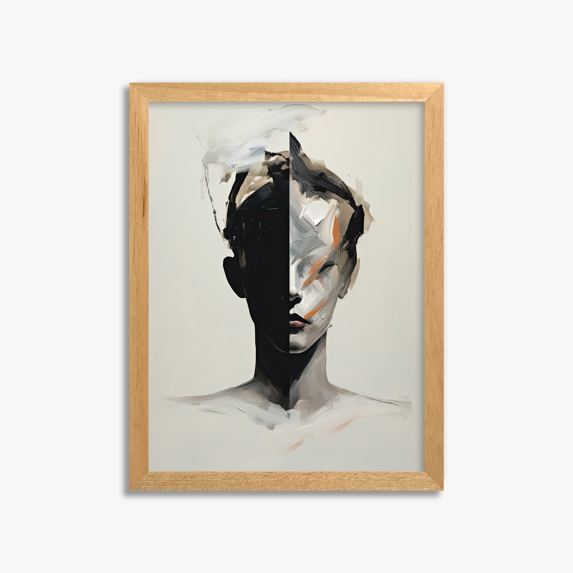 Divided Persona, 30x40cm Framed Poster With Oak Frame