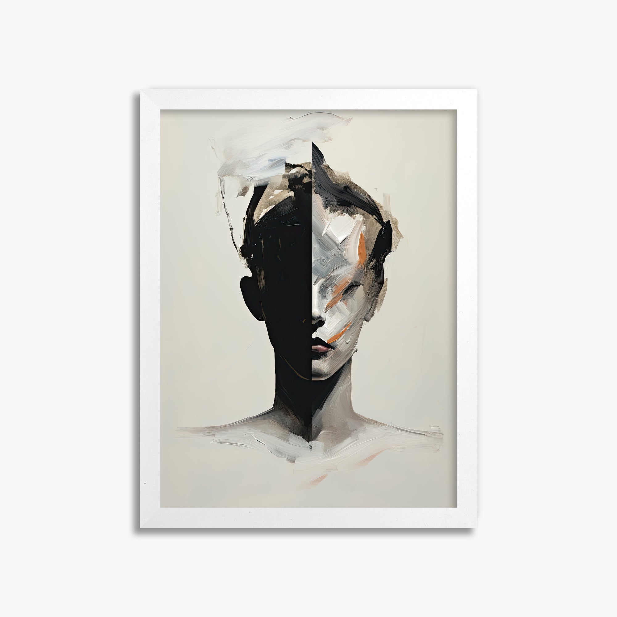 Divided Persona, 30x40cm Framed Poster With White Frame