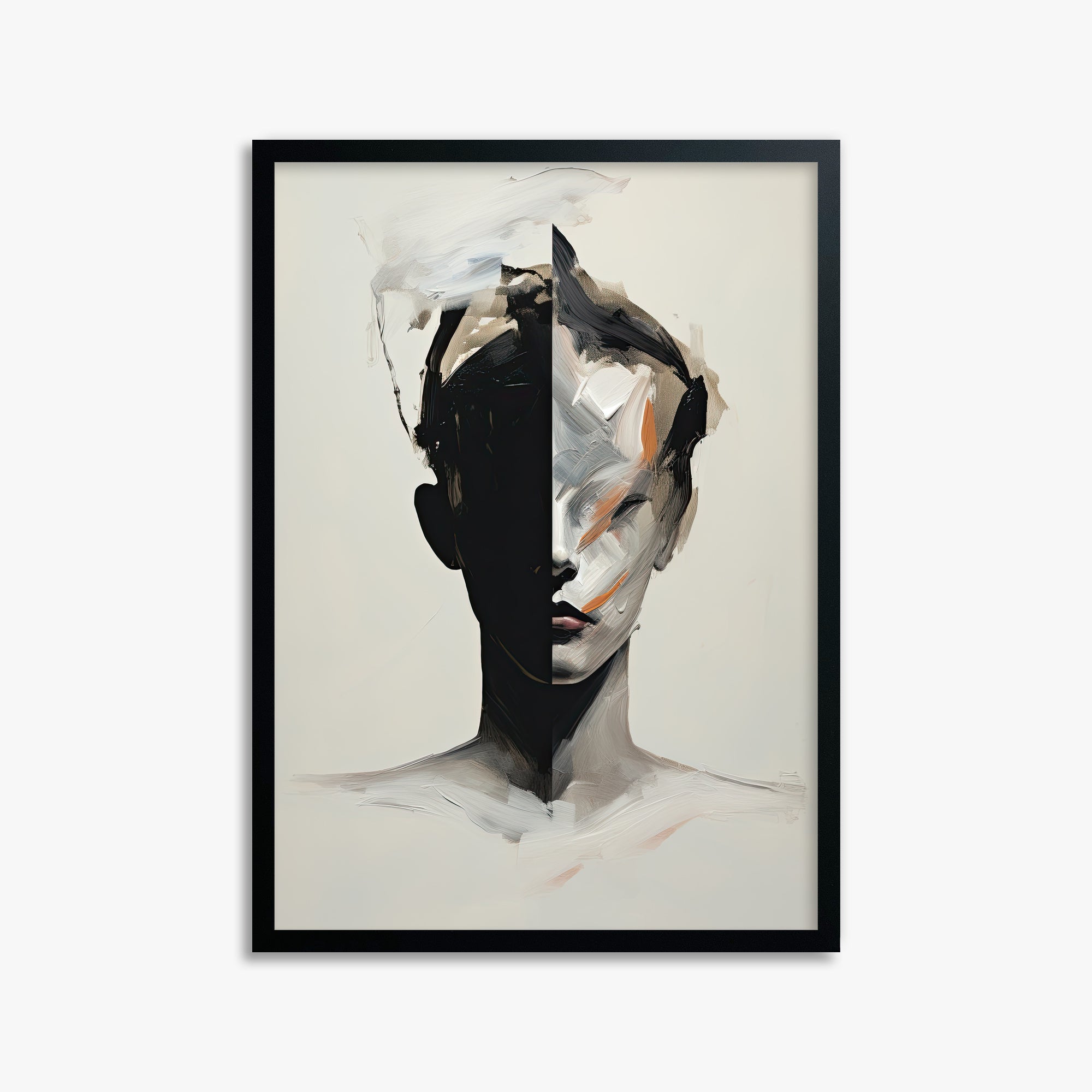 Divided Persona, 50x70cm Framed Poster With Black Frame