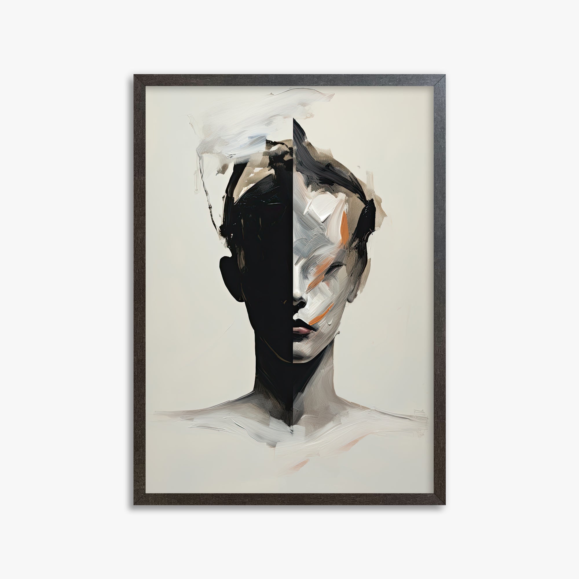 Divided Persona, 50x70cm Framed Art Reproduction With Espresso Frame