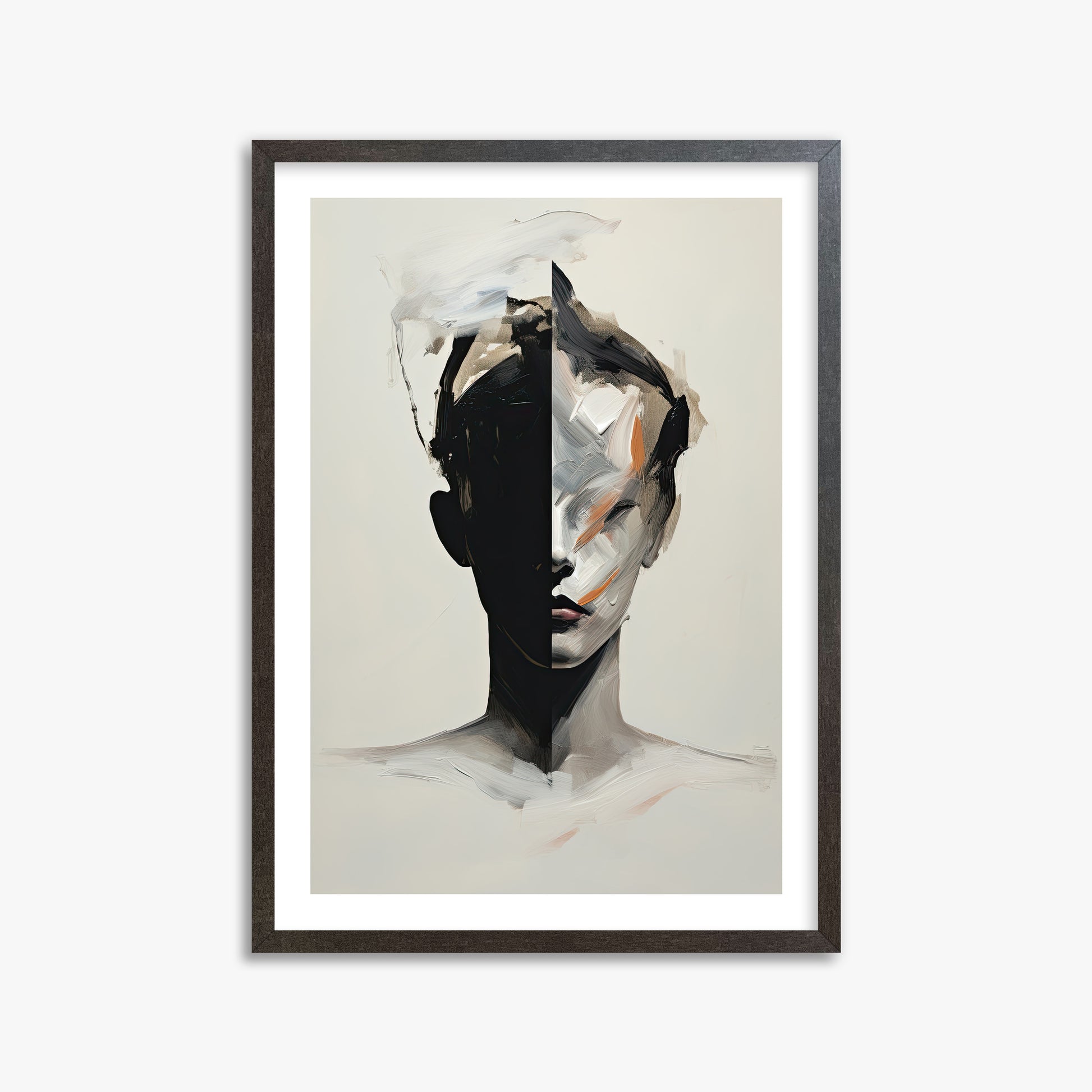 Divided Persona, 50x70cm Framed Art Reproduction With Espresso Frame