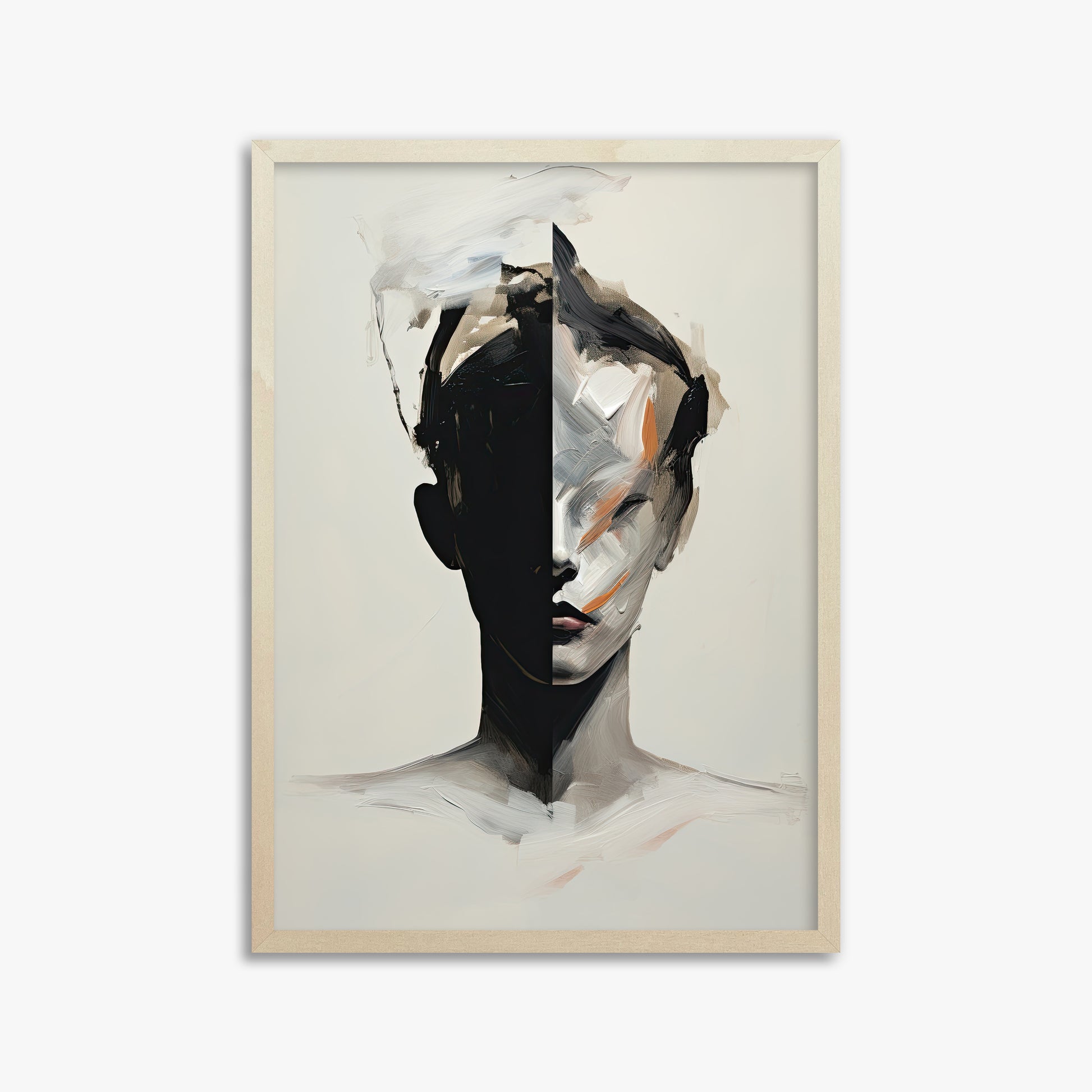 Divided Persona, 50x70cm Framed Art Reproduction With Lime Wood Frame