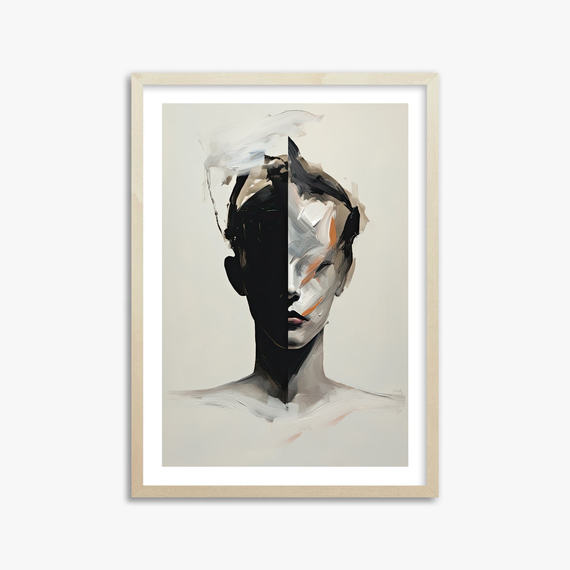 Divided Persona, 50x70cm Framed Art Reproduction With Lime Wood Frame