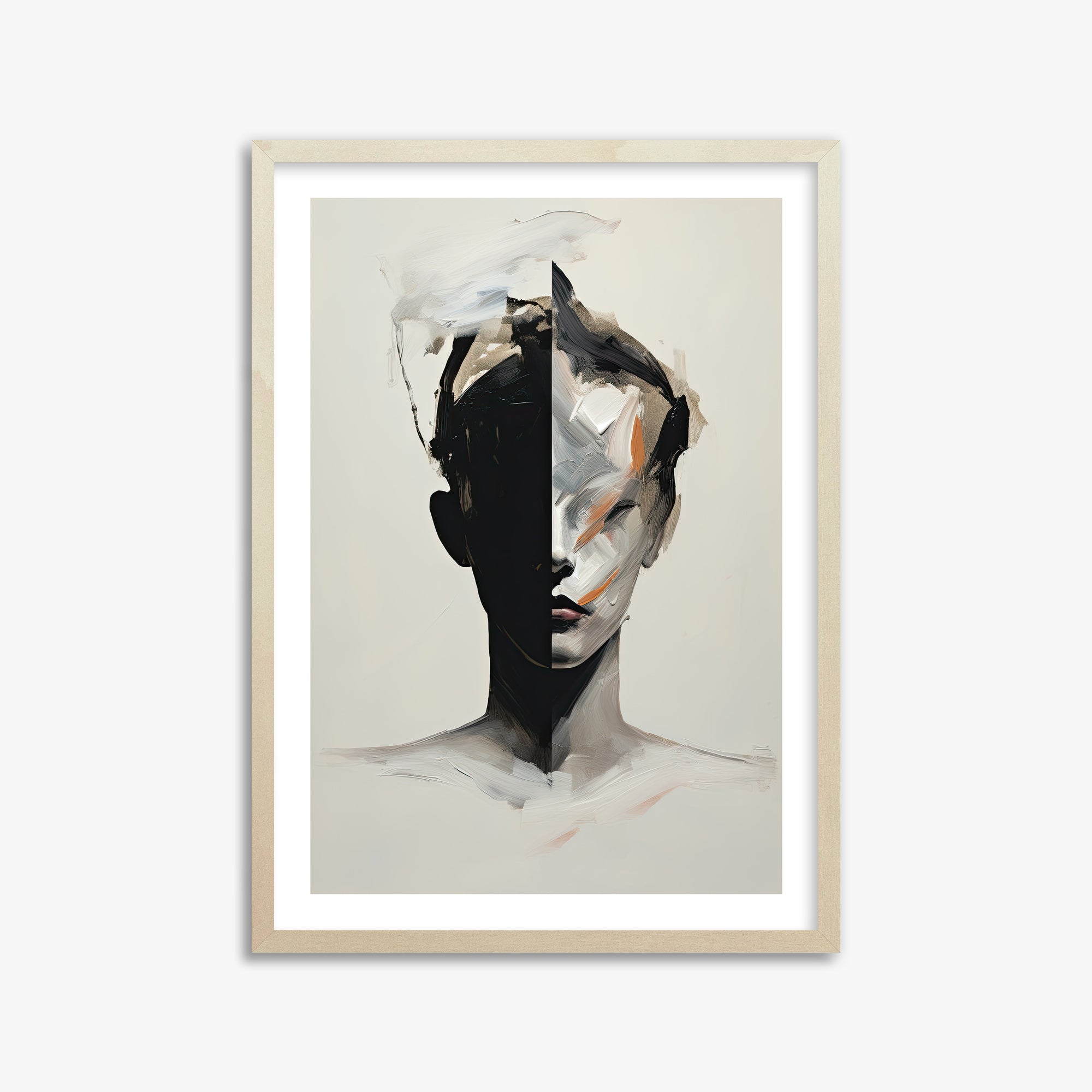 Divided Persona, 50x70cm Framed Art Reproduction With Lime Wood Frame